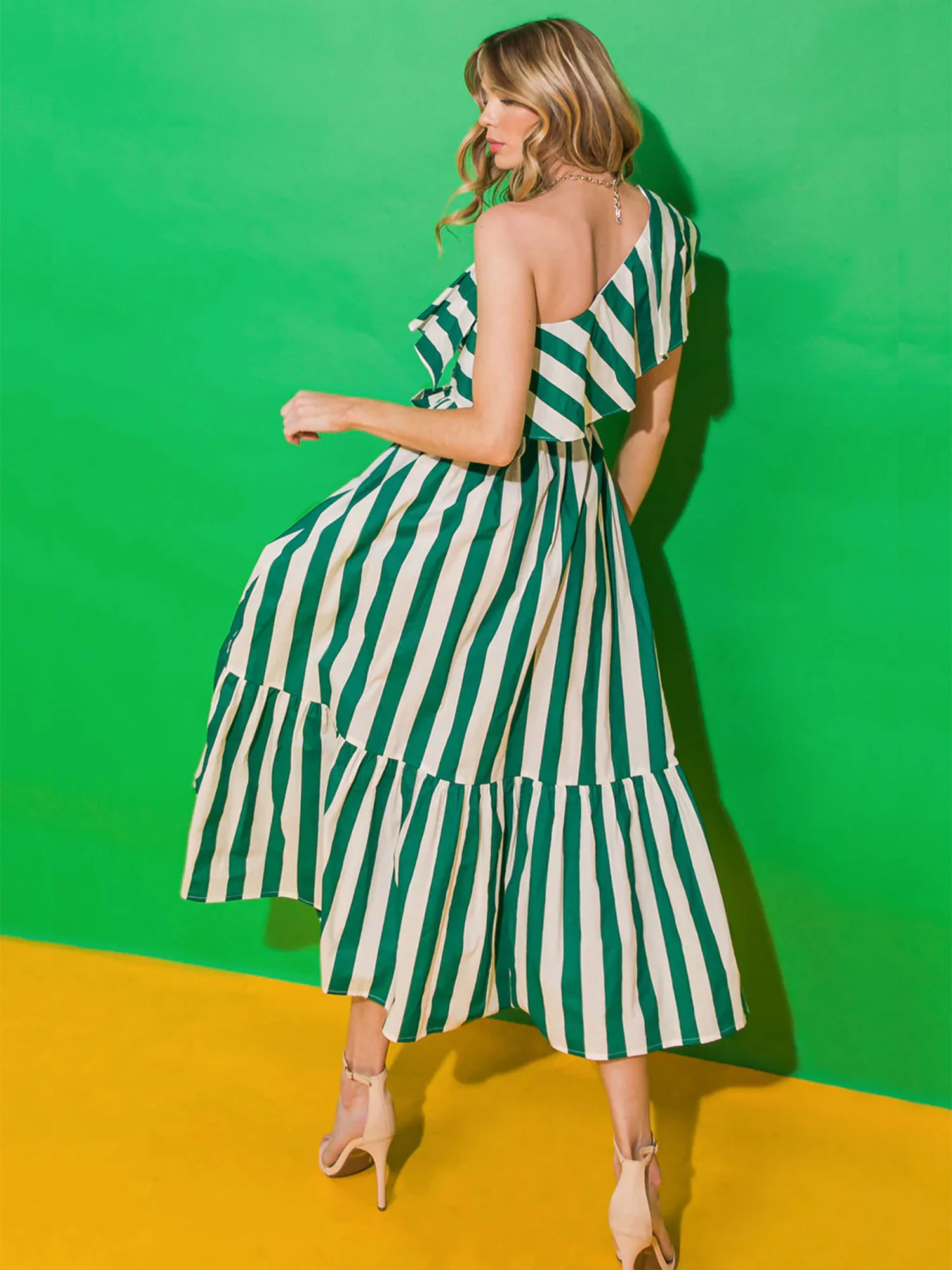 Flying Tomato One Shoulder Ruffle Midi Dress - Brands We Love - Image 4