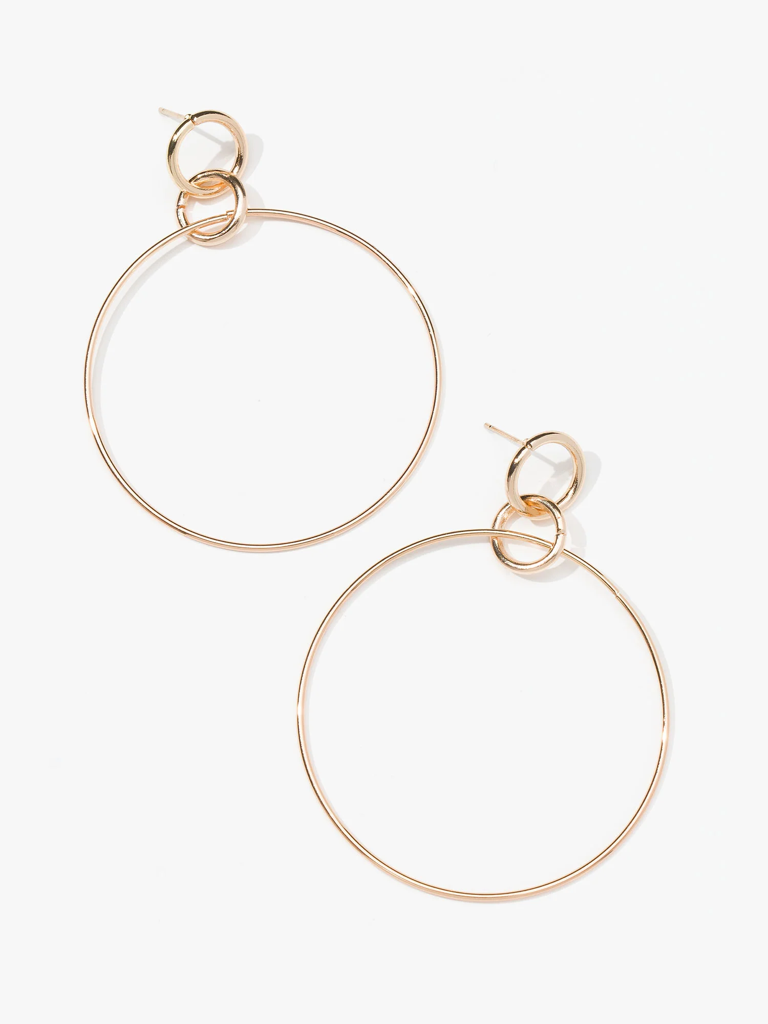Twist Drop Circle Earrings - Image 2