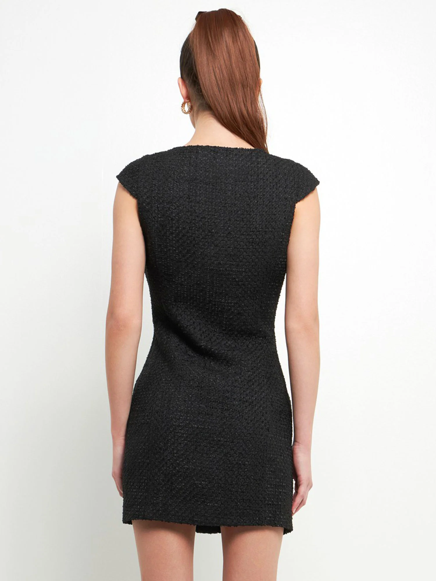 Endless Rose Cap Sleeve Scoop Neck Tweed Sheath Mini Dress - Brands We Love - Image 5