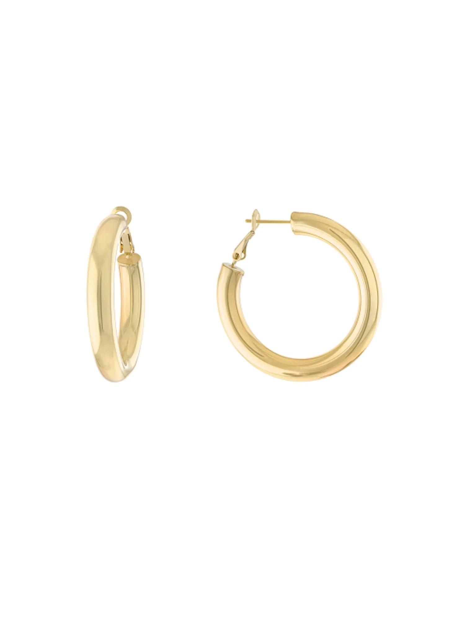 14K Gold 40MM Thick Hoop Earrings