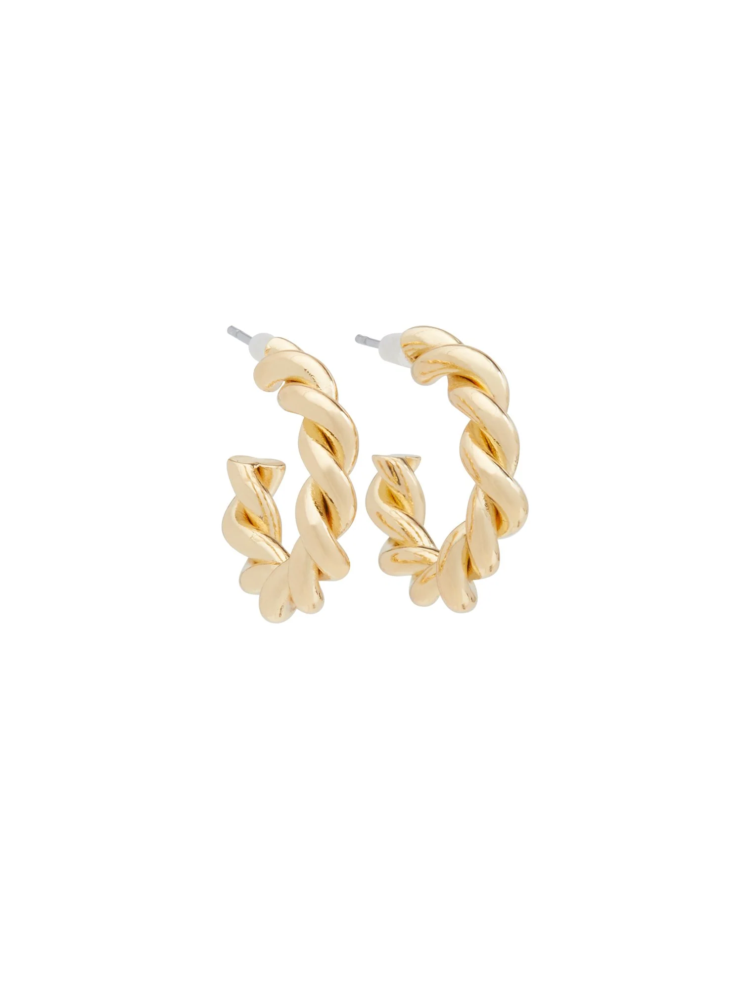 14K Gold Mini Twist Hoop Earrings