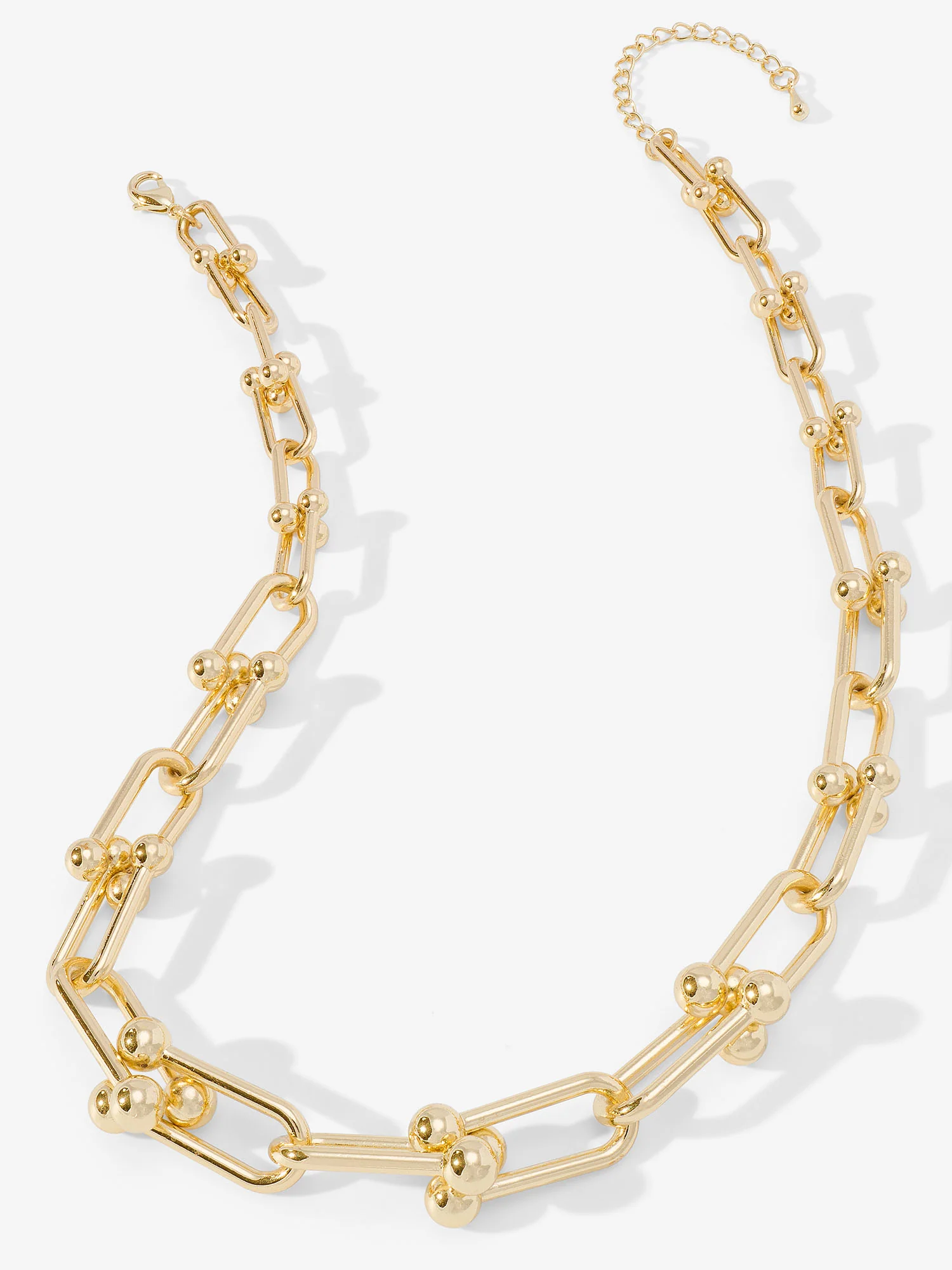 14K Gold Plated Chain Link Statement Necklace