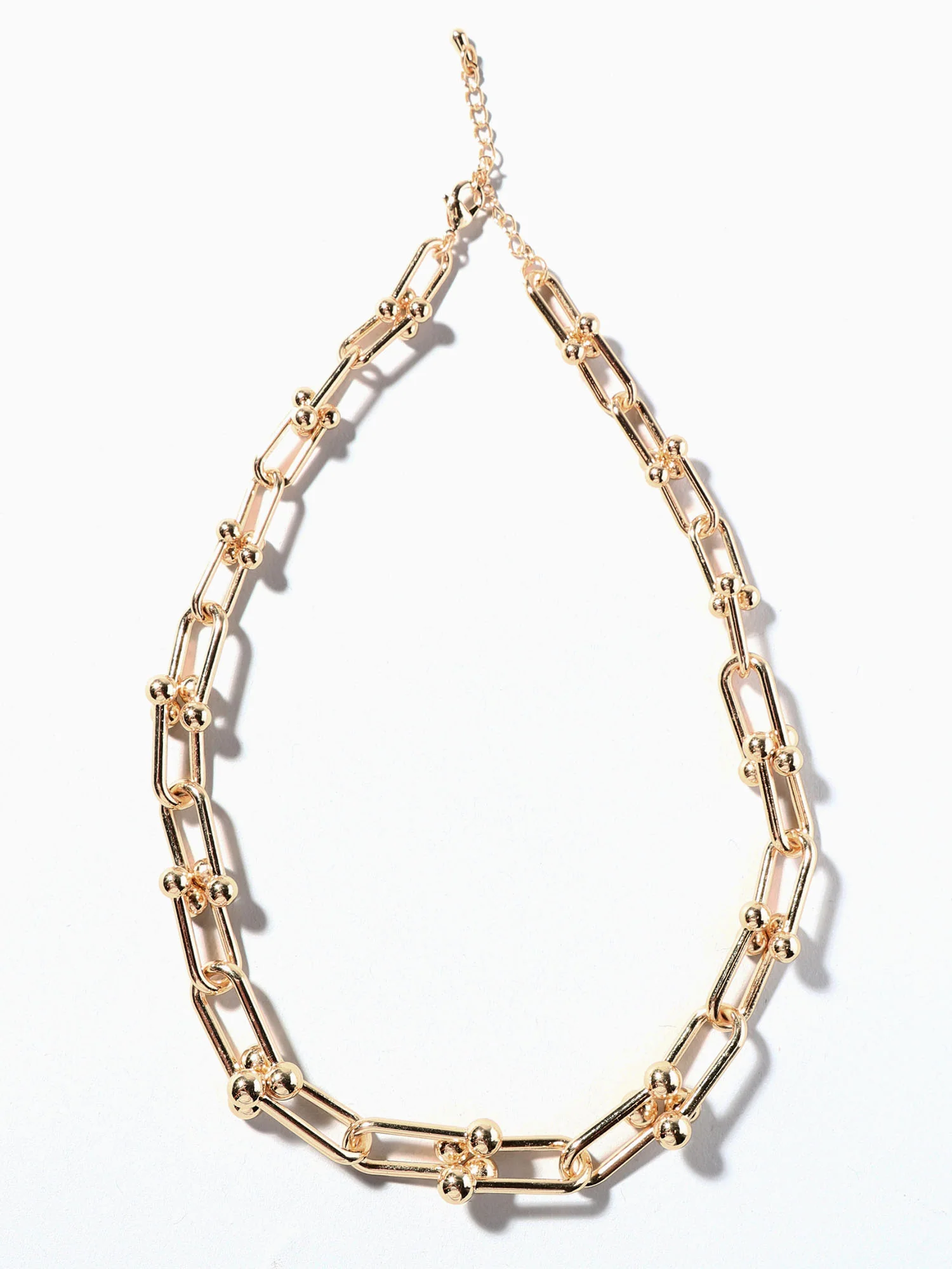 14K Gold Plated Chain Link Statement Necklace - Image 2