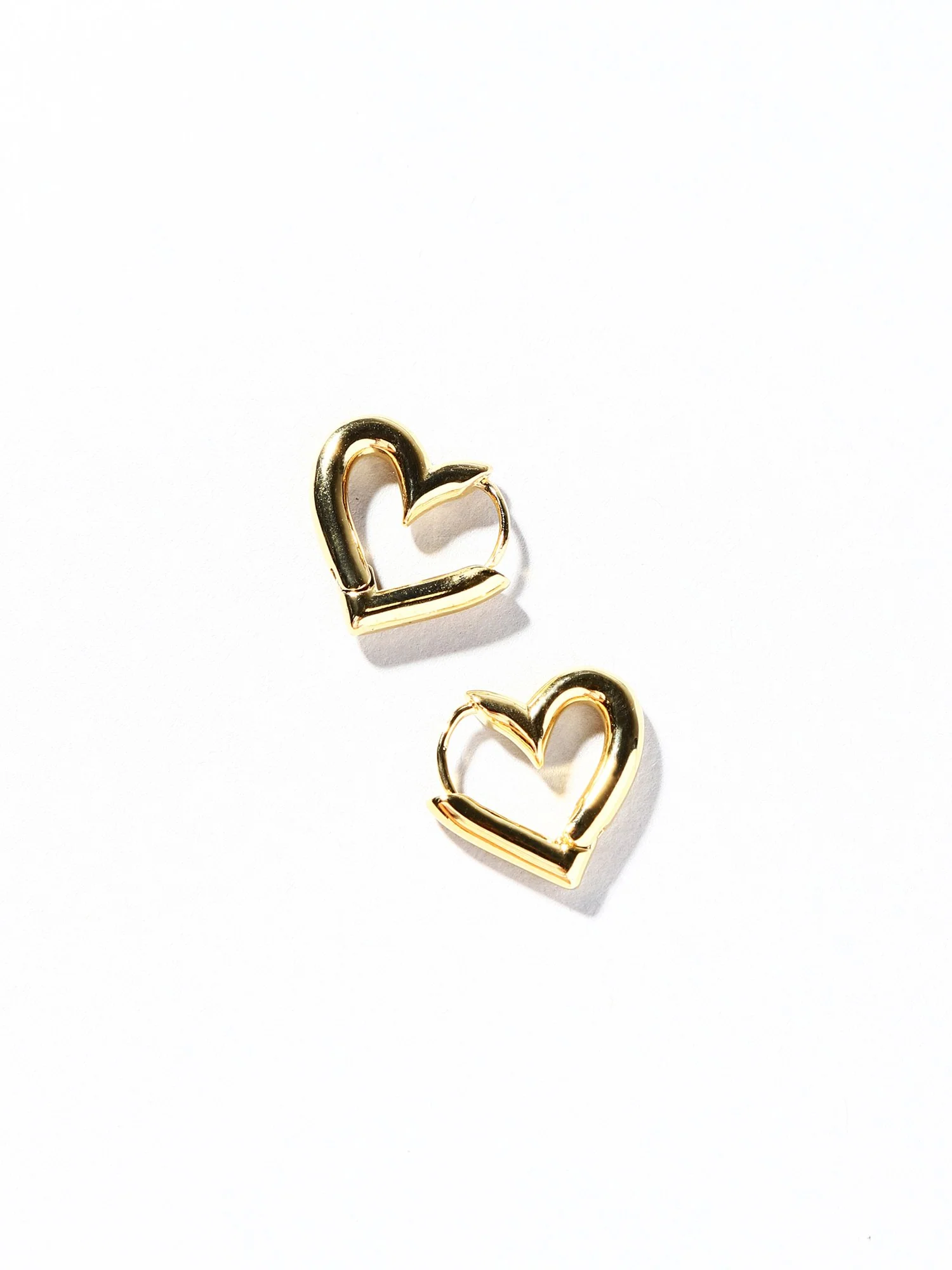 14K Gold Plated Mini Heart Huggie - Image 2