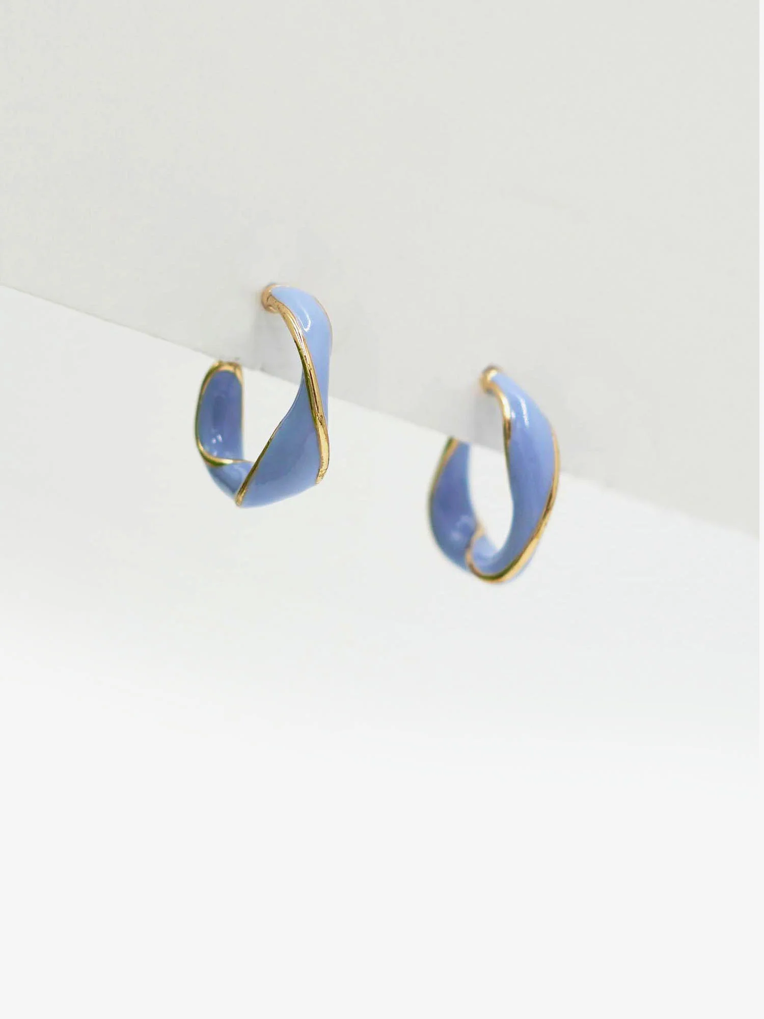 Enamel Twist Hoop Earrings