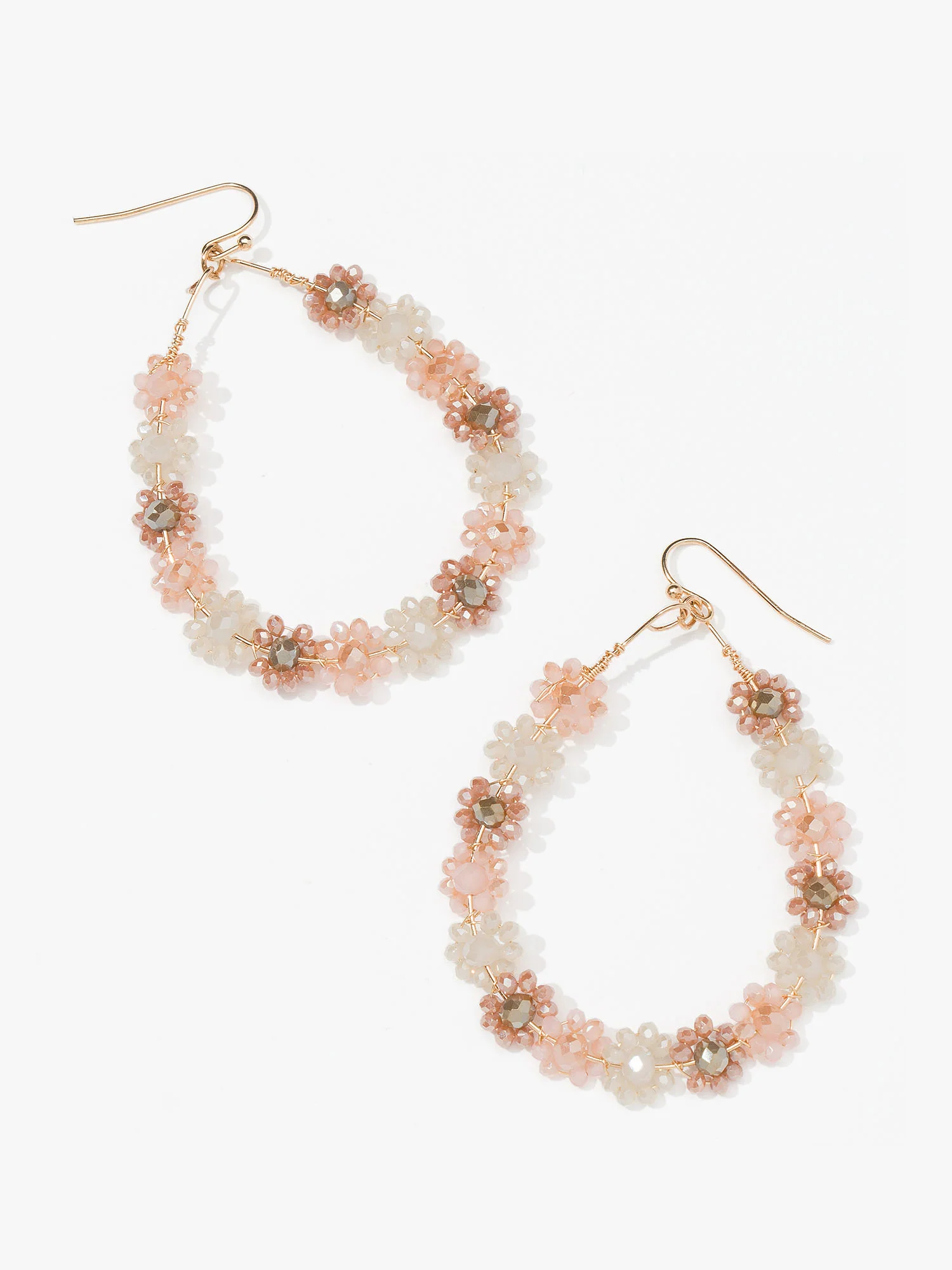 Beaded Floral Drop Earrings - Image 2
