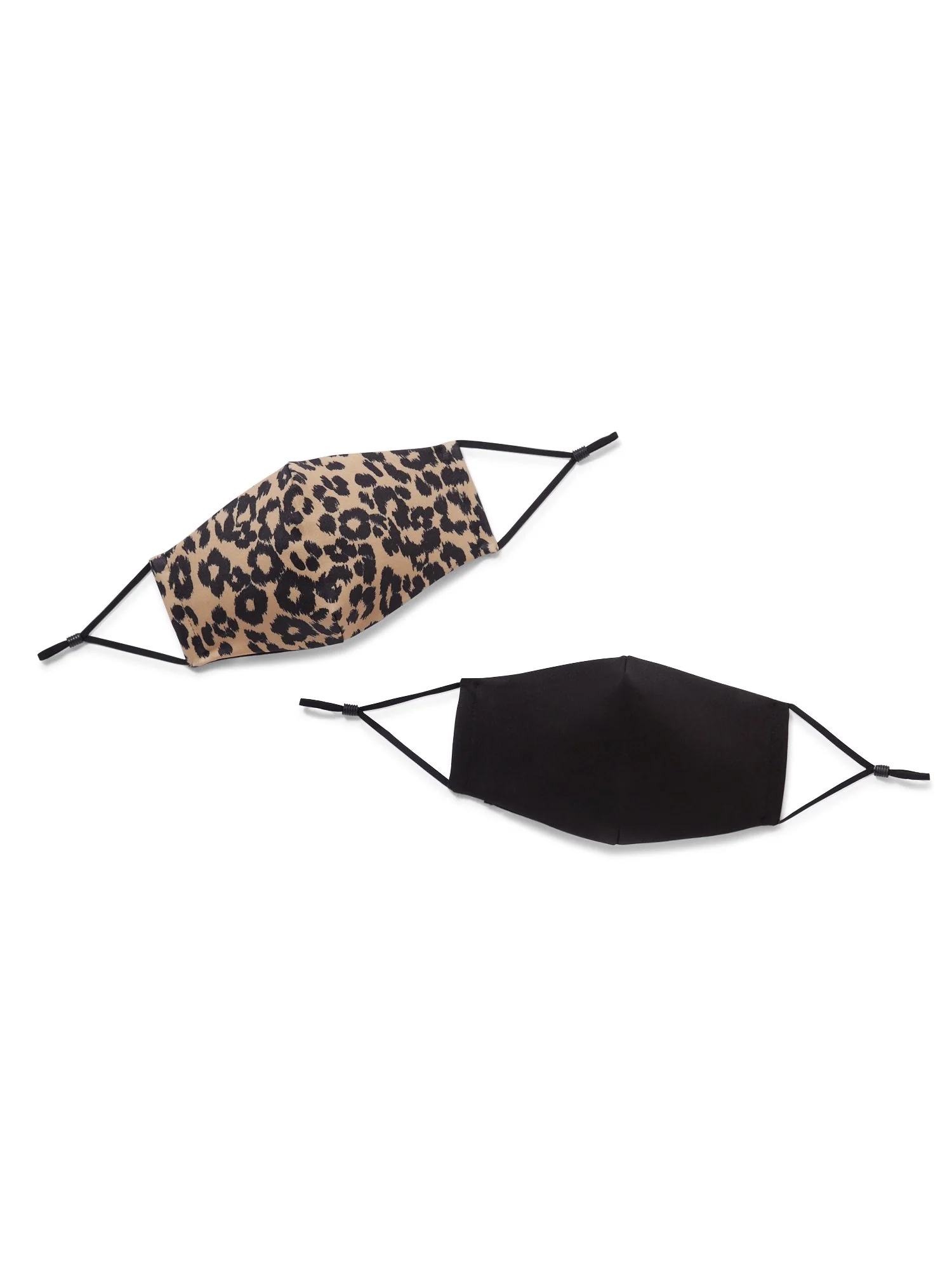 2-Mask Set - Leopard-Print & Solid