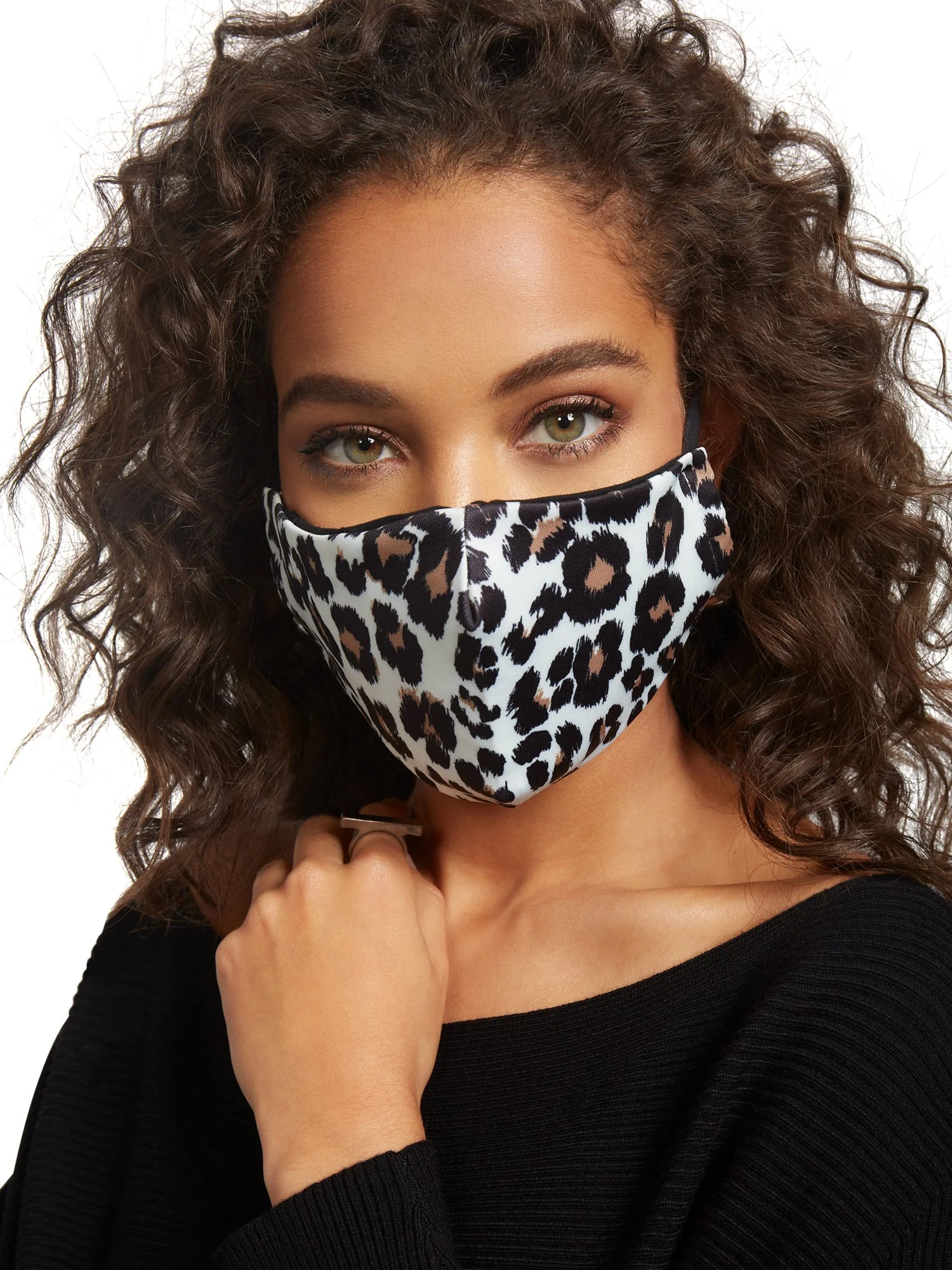 2-Mask Set - Leopard-Print & Solid - Image 7