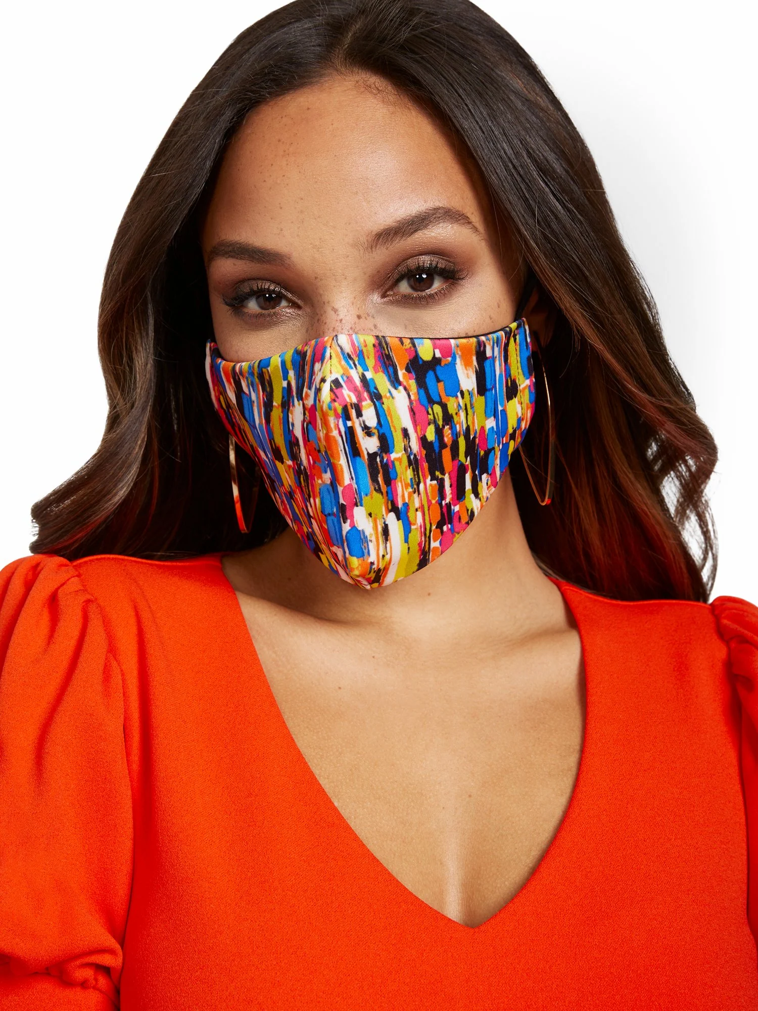 2-Mask Set - Watercolor-Print & Solid