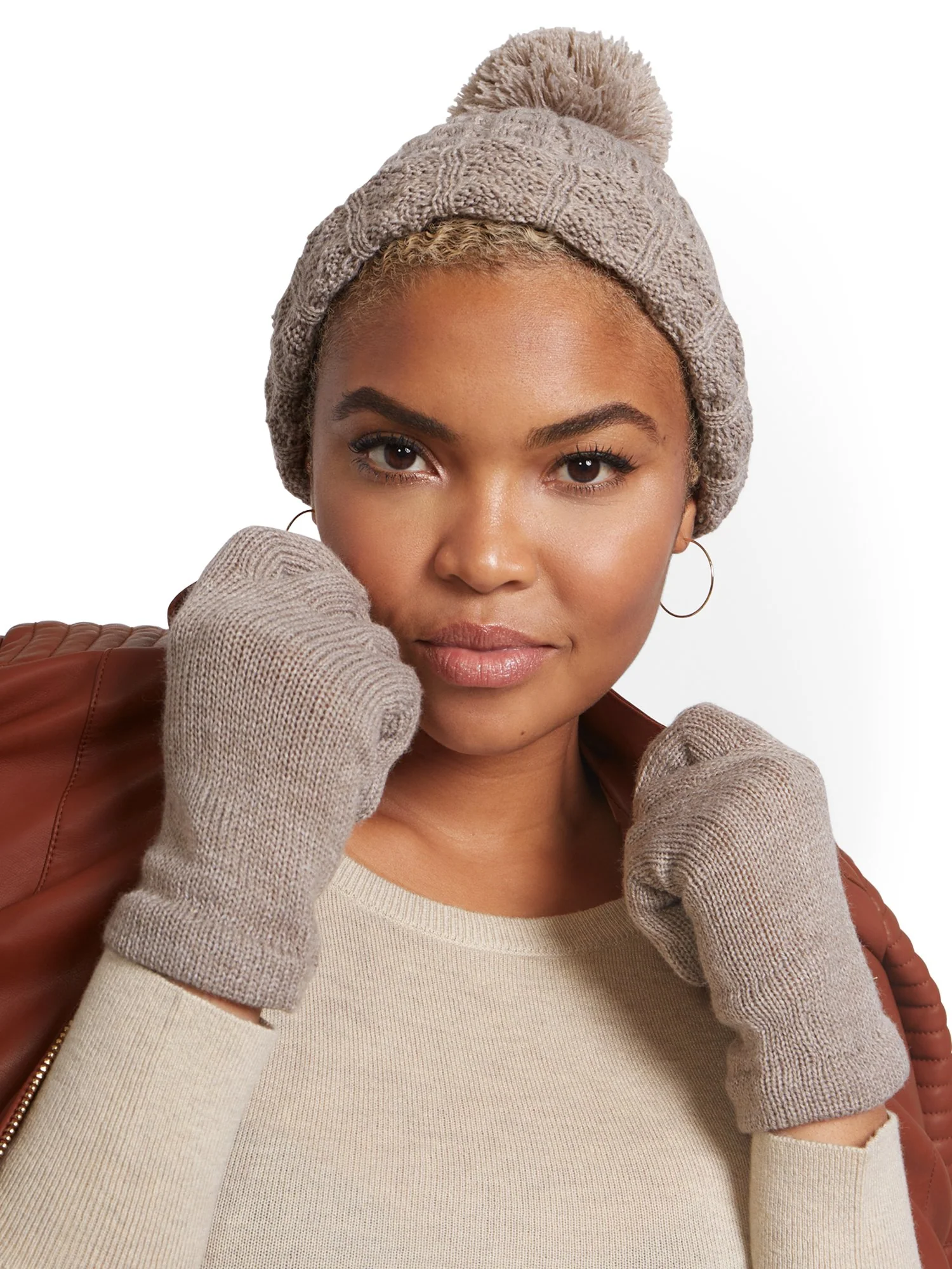 2-Piece Cable Knit Hat & Gloves Set - Image 17