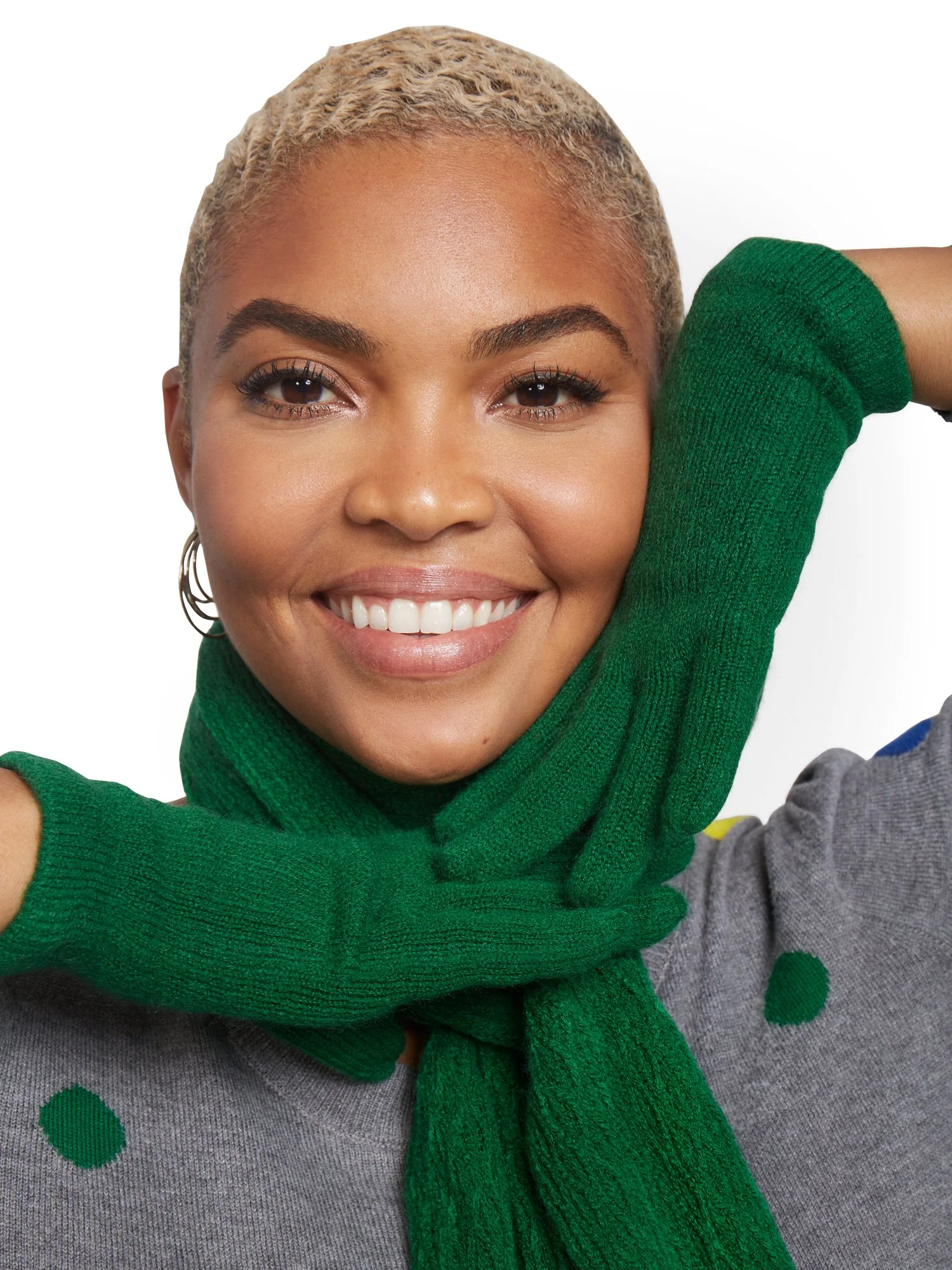 2-Piece Cable Knit Scarf & Gloves Set - Image 19