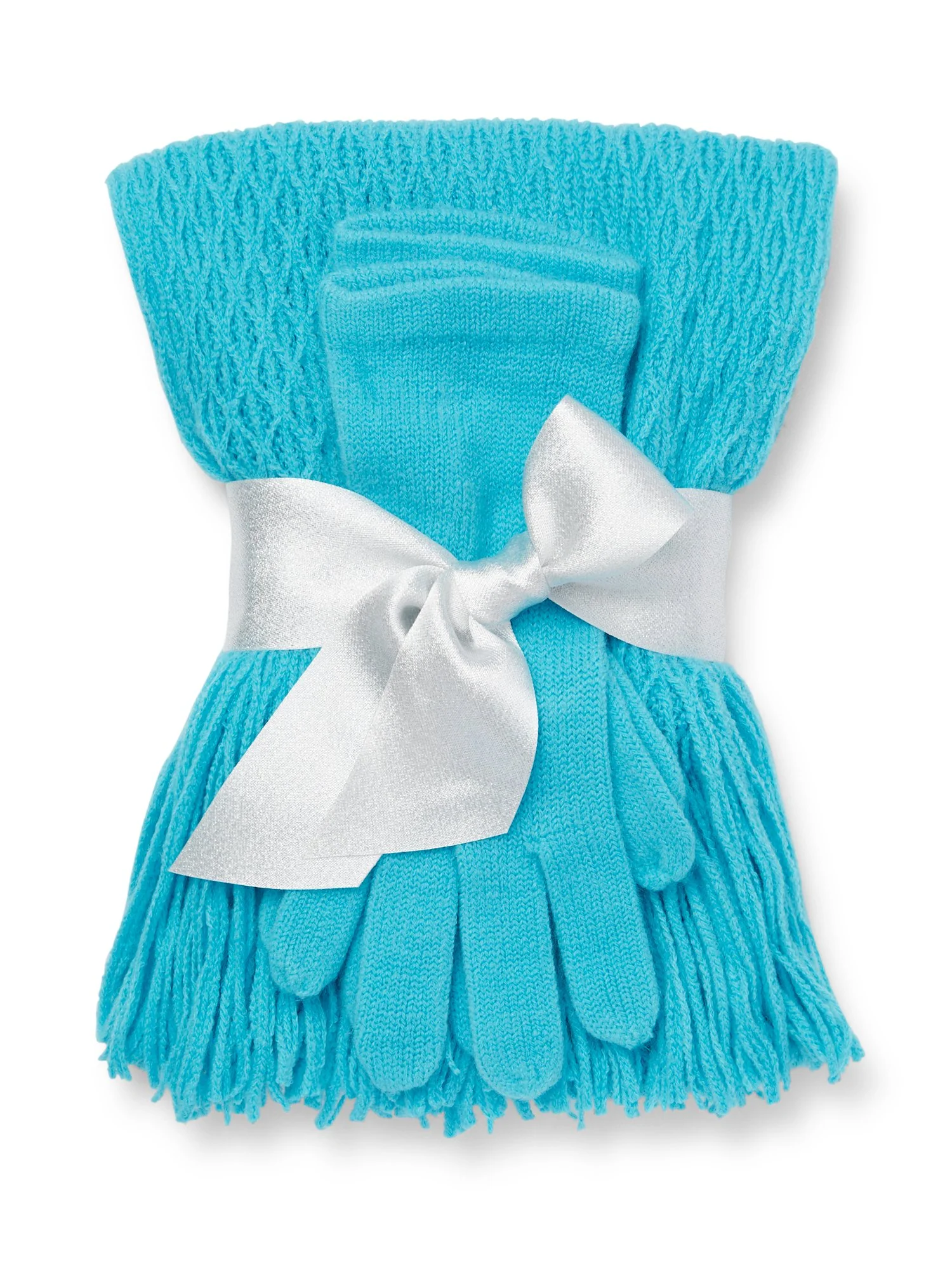 2-Piece Cable Knit Scarf & Gloves Set - Image 8