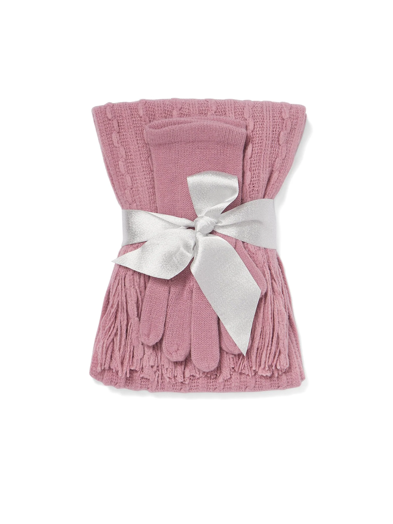 2-Piece Cable-Knit Scarf & Gloves Set - Image 12