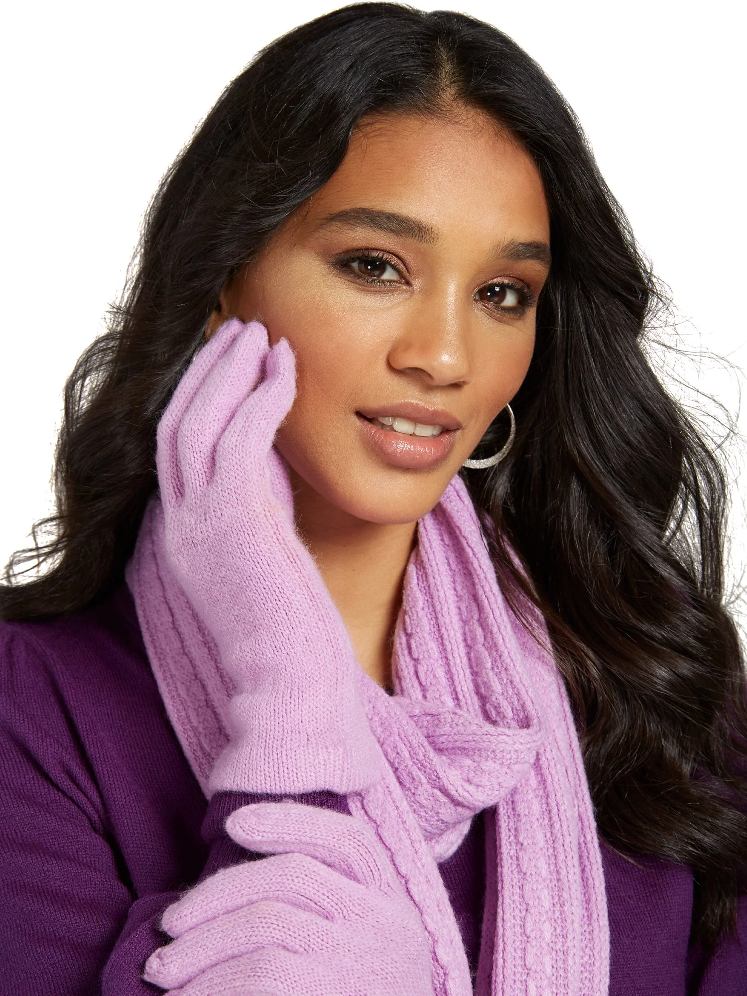2-Piece Cable-Knit Scarf & Gloves Set - Image 22