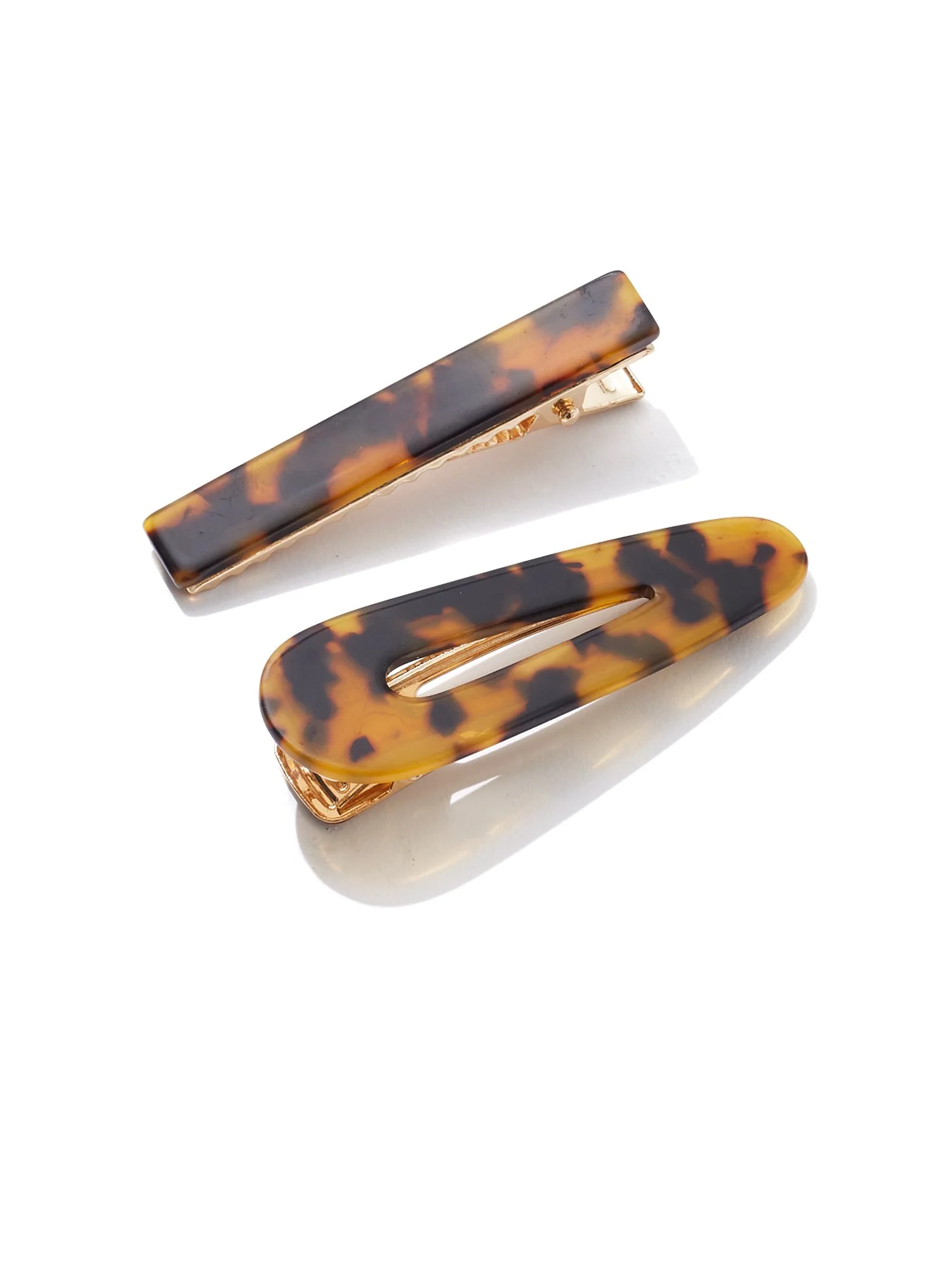 2-Piece Faux-Tortoise Barrette Set