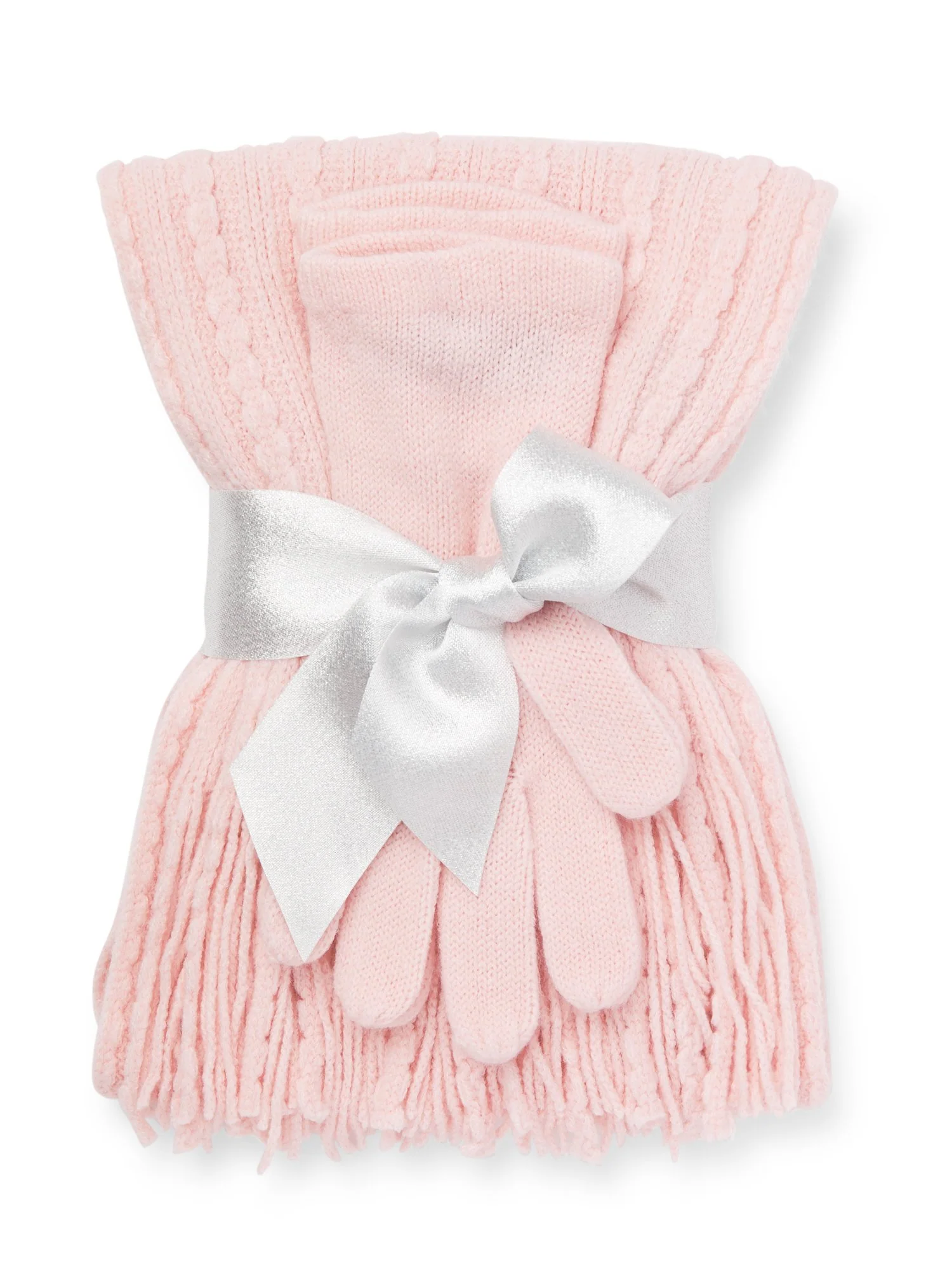 2-Piece Honeycomb Knit Scarf & Gloves Set - Image 17
