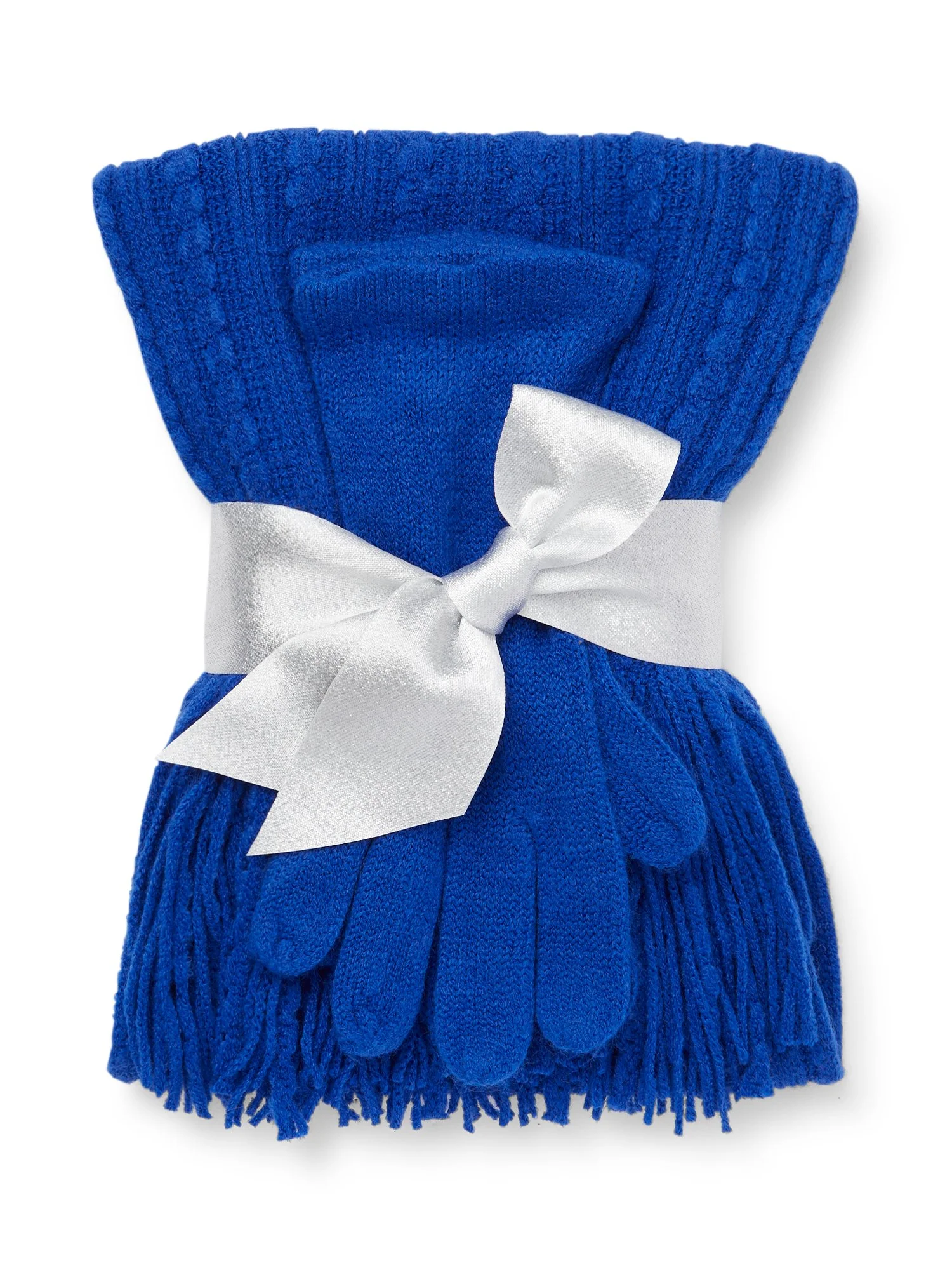 2-Piece Honeycomb Knit Scarf & Gloves Set - Image 25