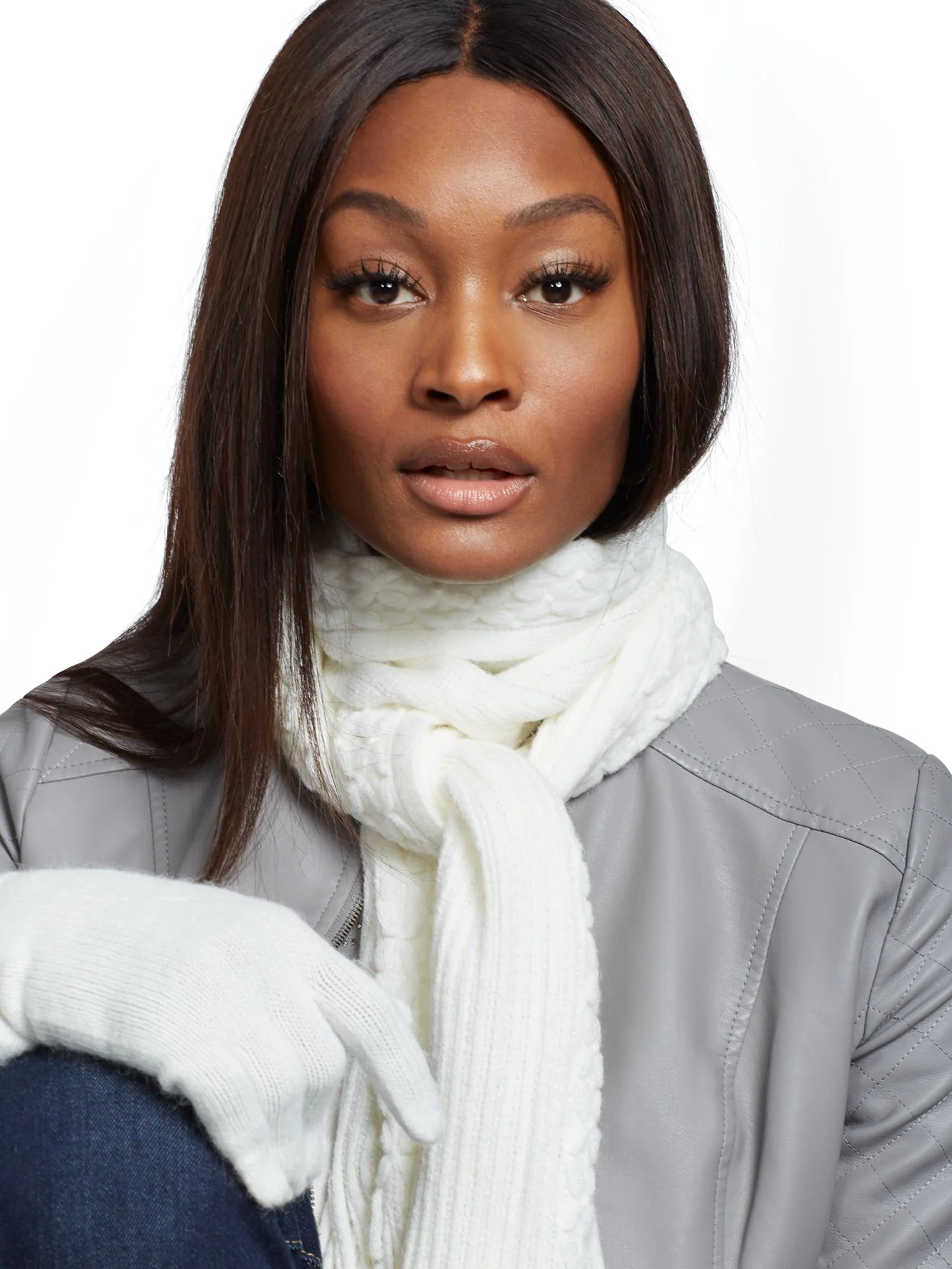 2-Piece Metallic Scarf & Glove Set - Image 8