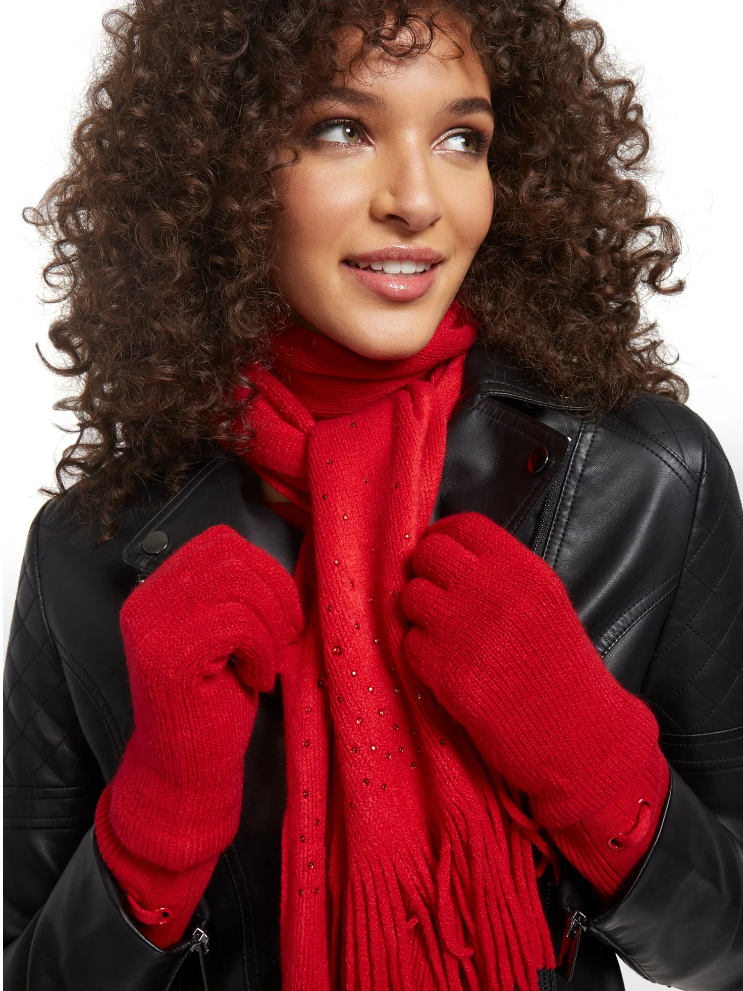2-Piece Rhinestone Scarf & Gloves Set - Image 10