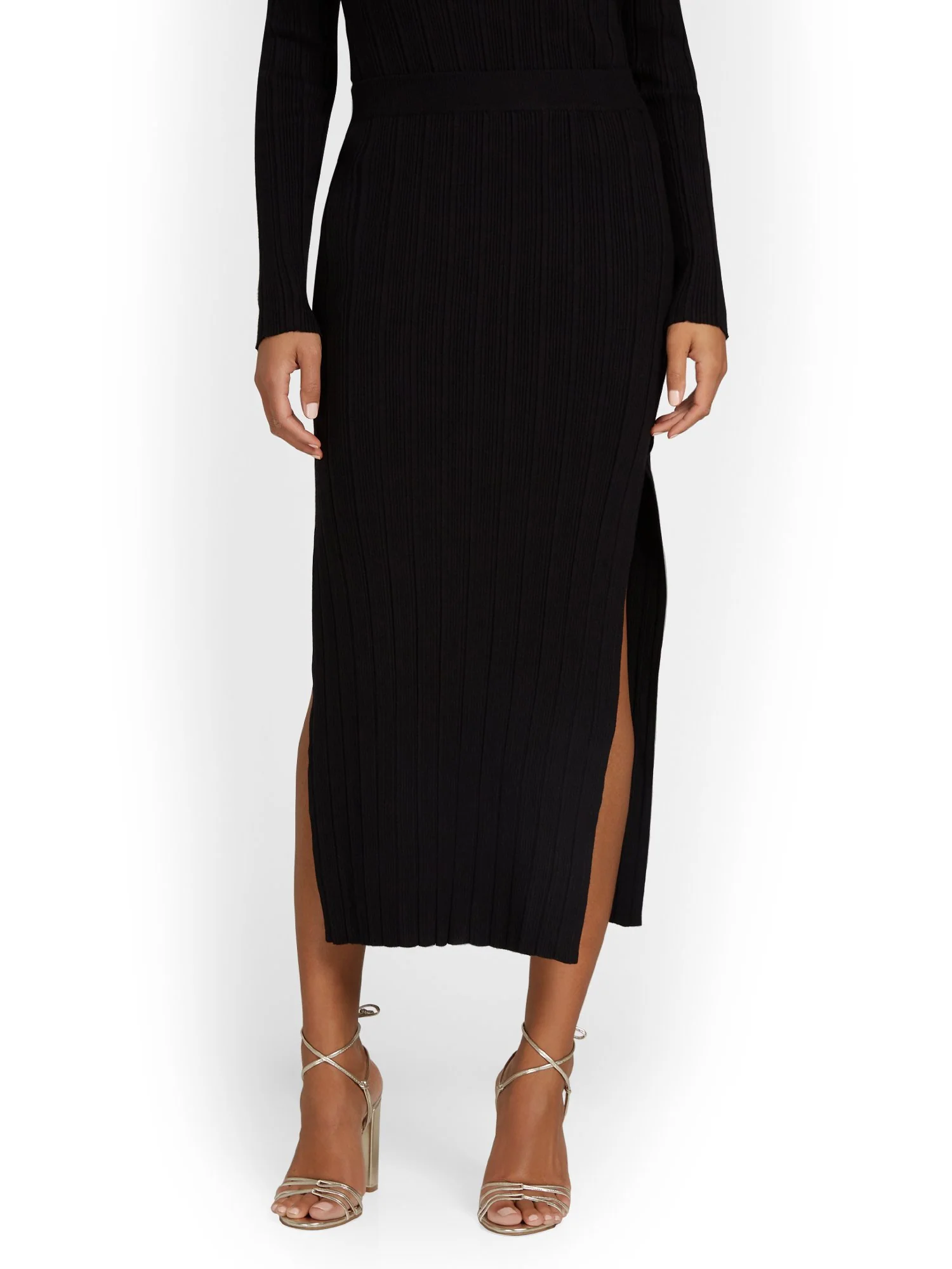 Beige Botany 2-Piece Ribbed Knit Open-Back Top & Maxi Skirt Set - Brands We Love - Image 5