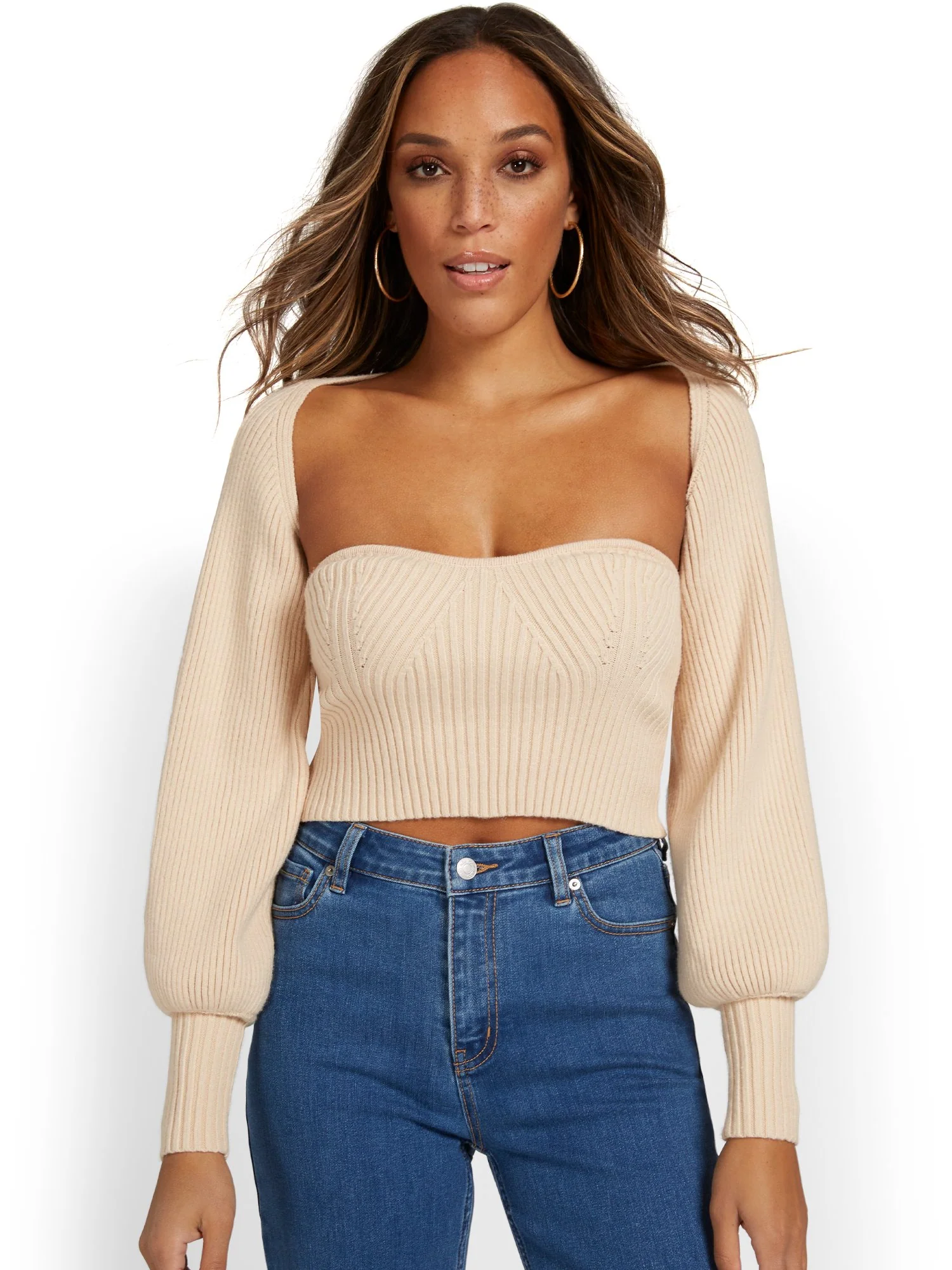 Mable Inc 2-Piece Ribbed Top & Shrug Set - Brands We Love - Image 2