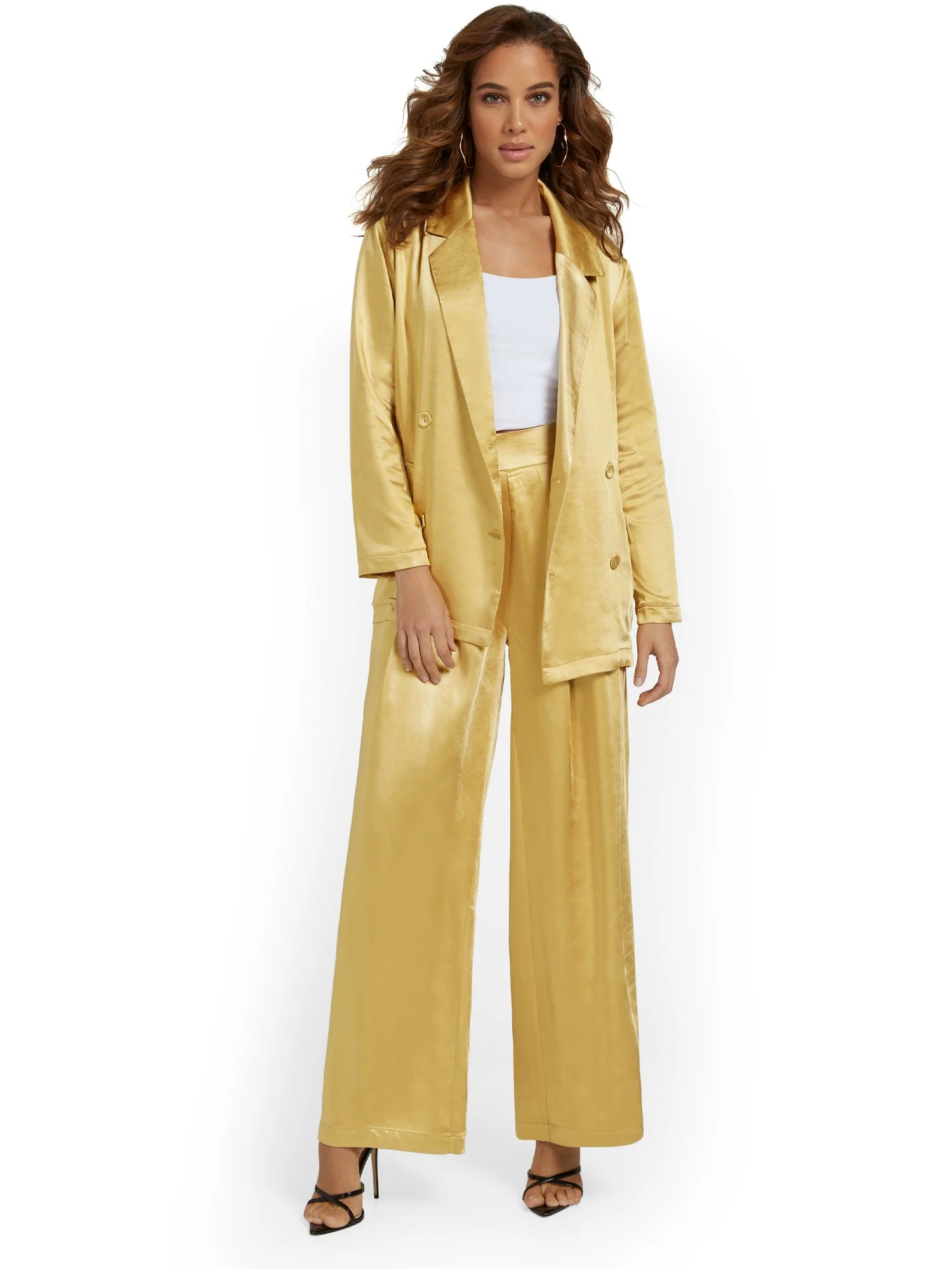 Lena 2-Piece Satin Blazer & Wide-Leg Pant Set - Brands We Love - Image 7