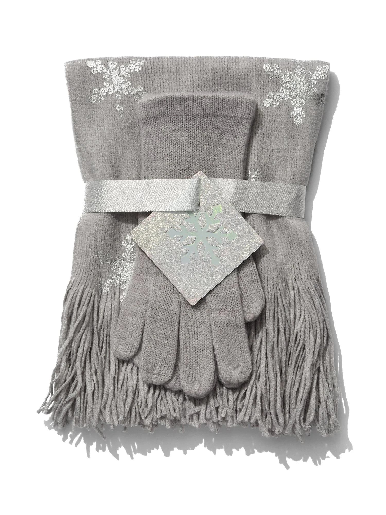 2-Piece Sequin Scarf & Gloves Set