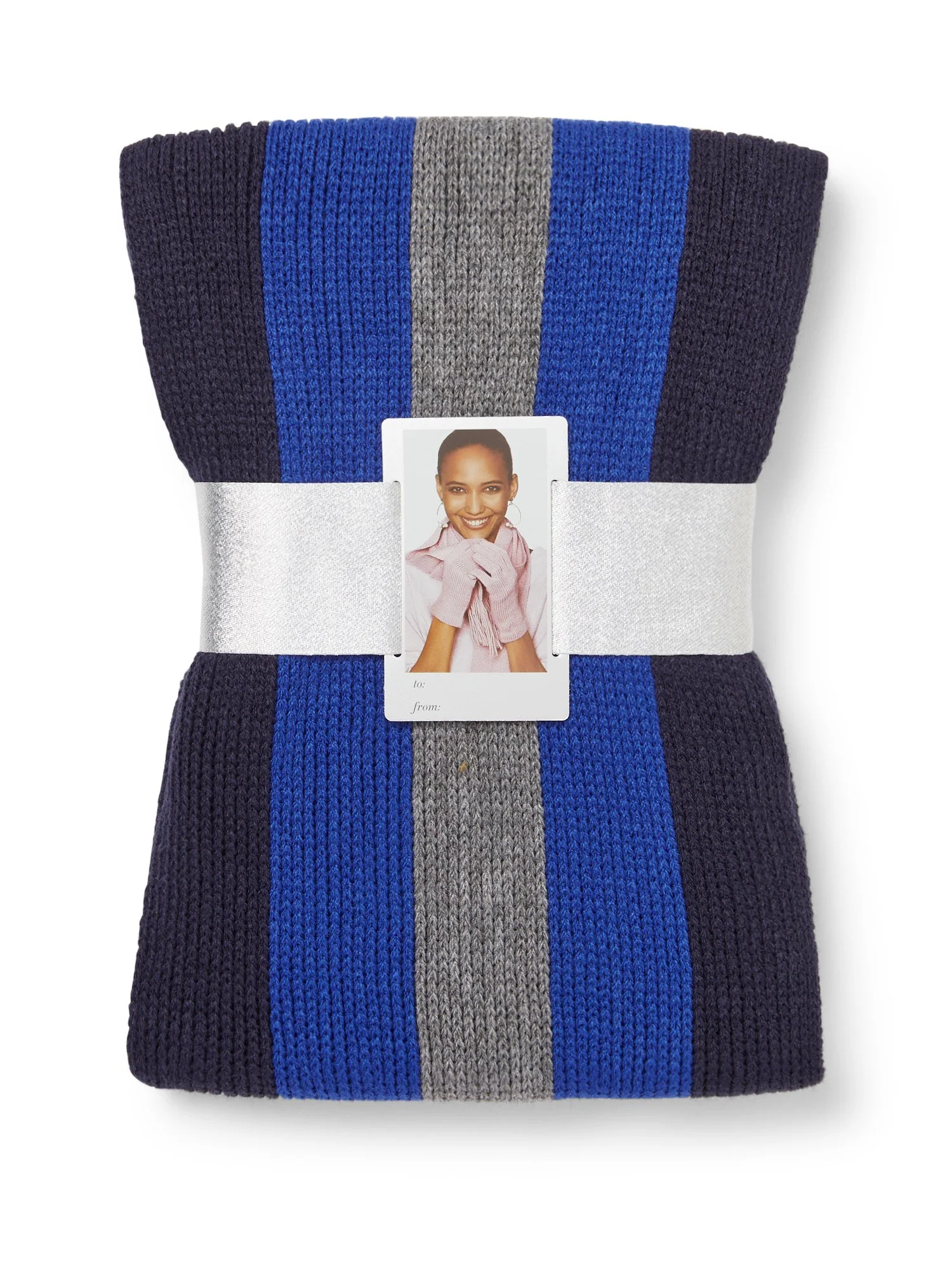 2-Piece Striped Knit Scarf & Gloves Set - Image 5