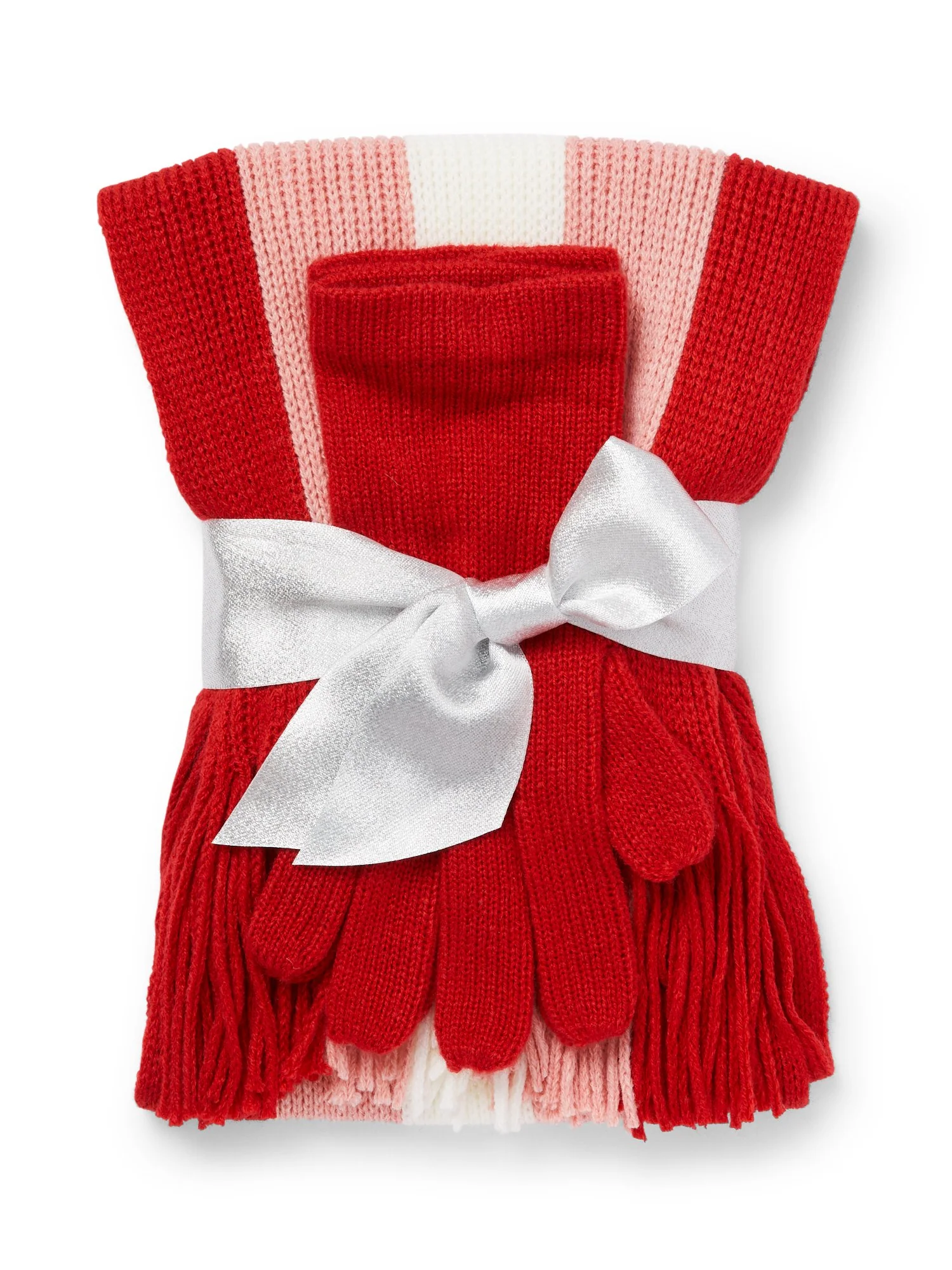 2-Piece Striped Knit Scarf & Gloves Set - Image 7