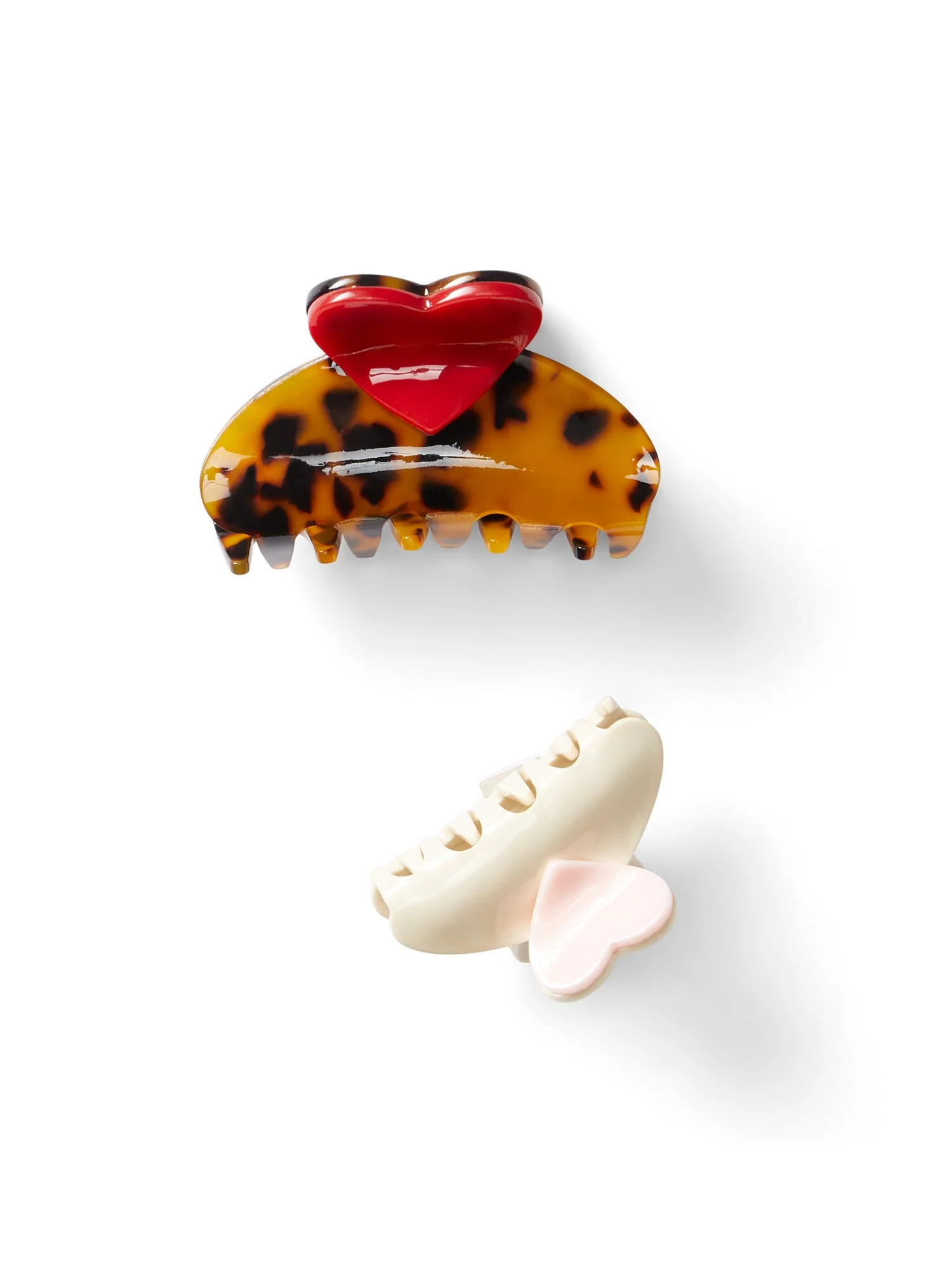 2-Piece Tortoise-Heart Hair-Claw Set