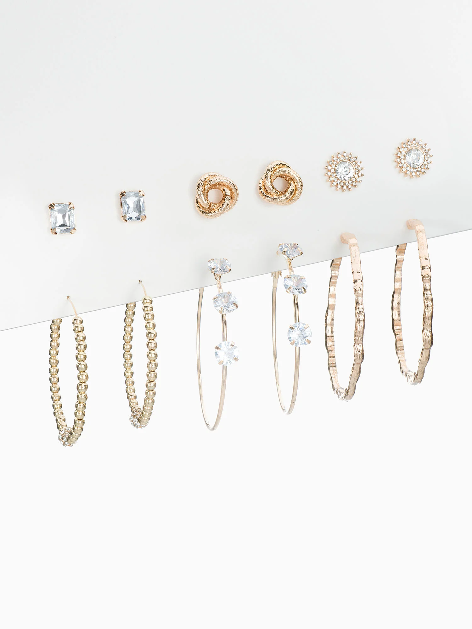 Statement Hoop Stud 6 Piece Set - Image 2