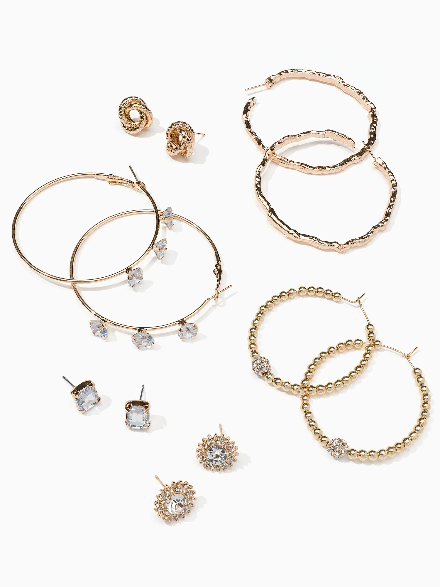 Statement Hoop Stud 6 Piece Set - Image 3