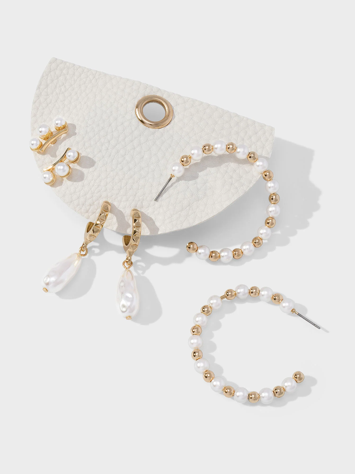 La Radiant Pearl Hoop 3-Piece Earring Set - Brands We Love