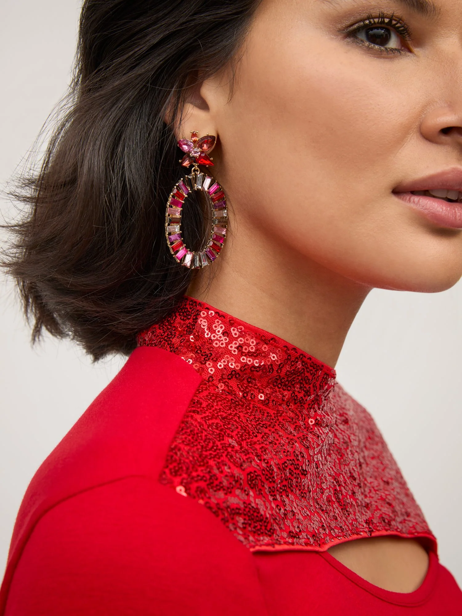 Floral Glass Drop Earrings