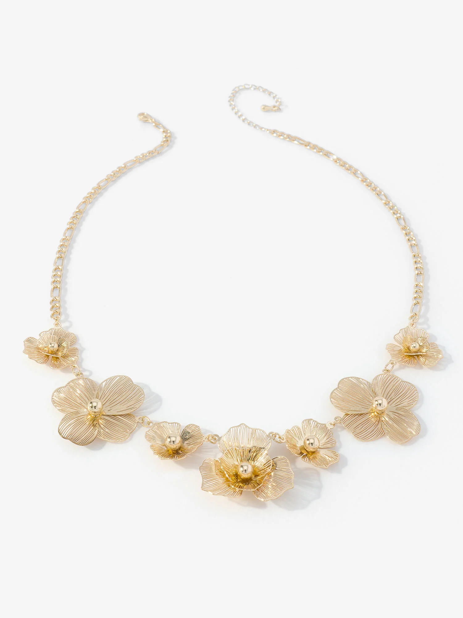 La Radiant 3D Metal Floral Necklace - Brands We Love