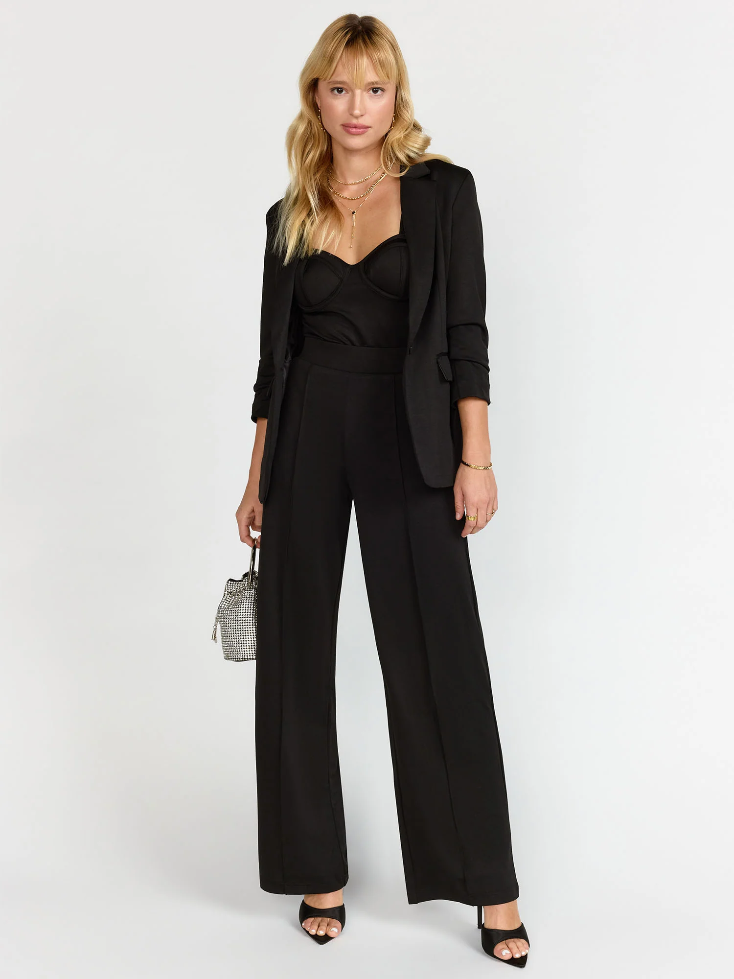 3-Piece Bustier Wide Leg Pants Set - Luxy USA