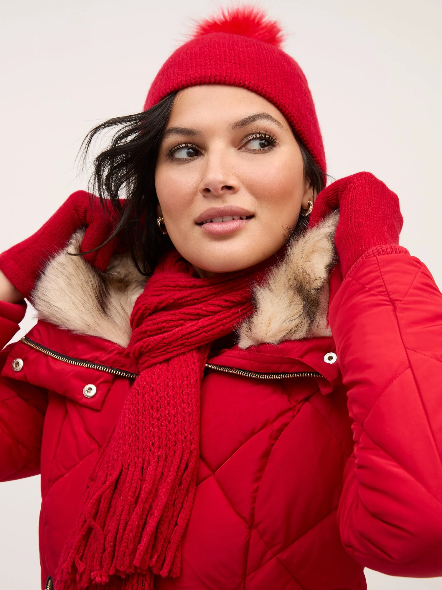 3-Piece Cable-Knit Scarf, Hat & Gloves Set - Image 11
