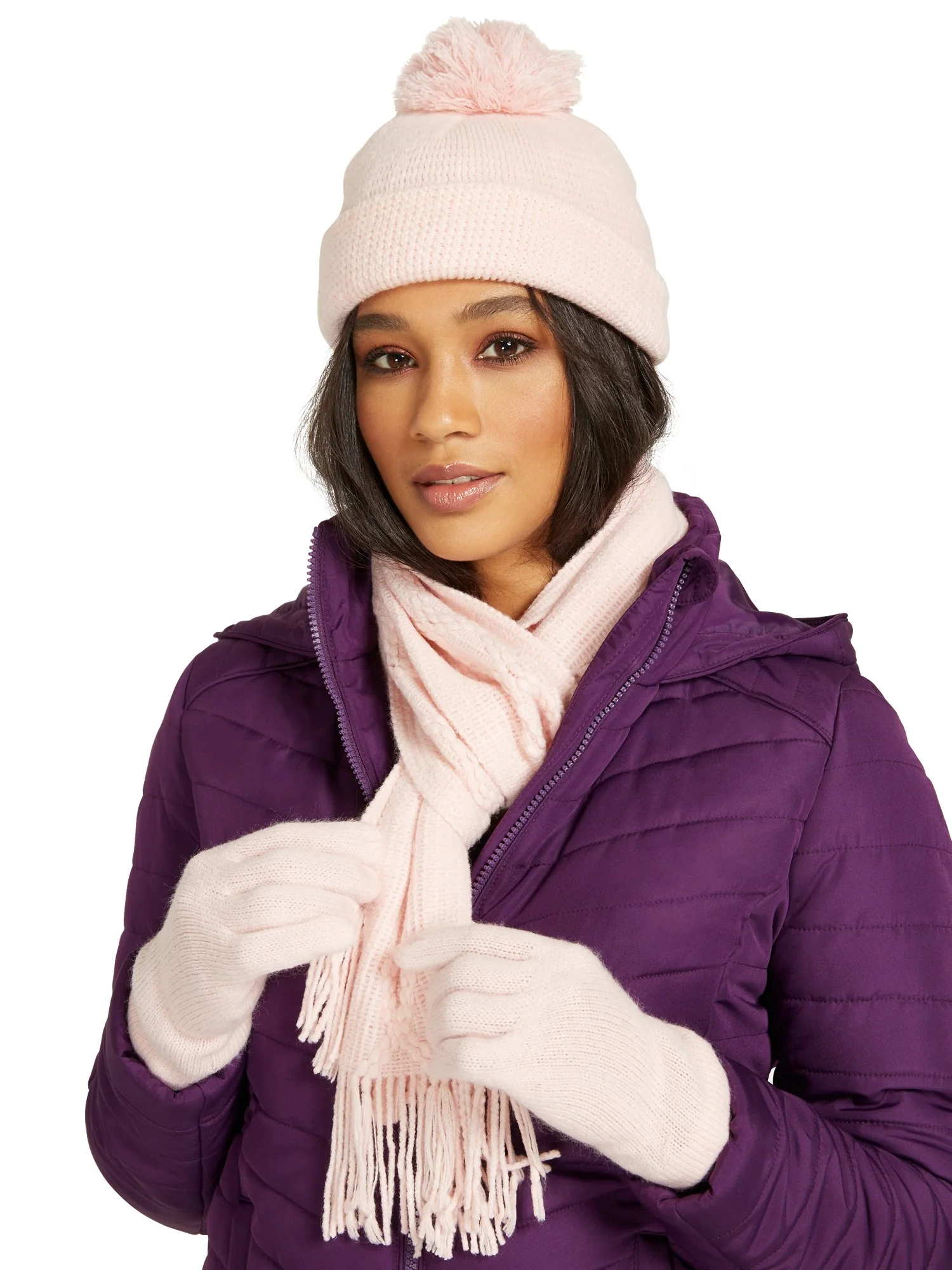 3-Piece Cable-Knit Scarf, Hat & Gloves Set - Image 15