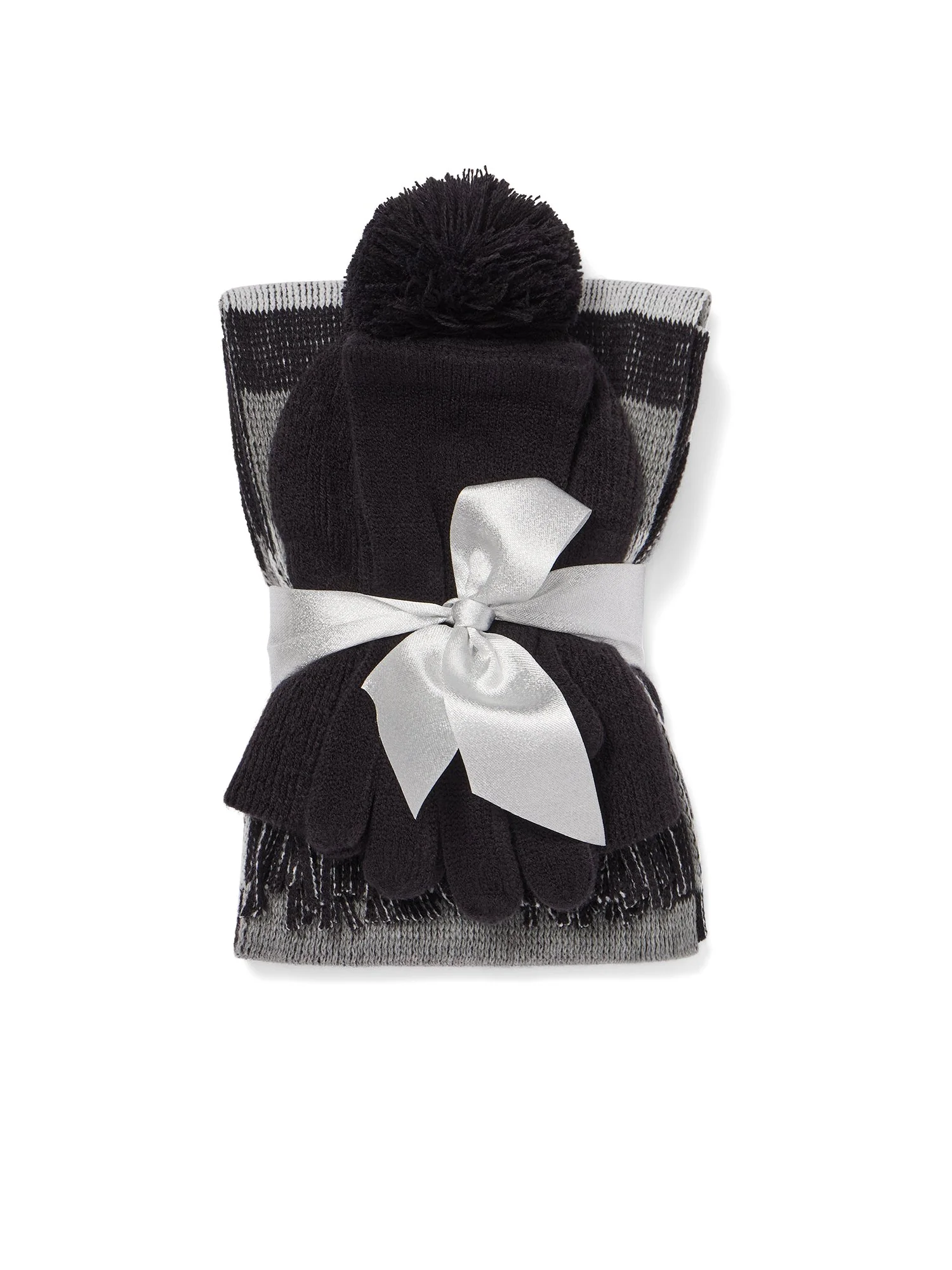3-Piece Colorblock Scarf, Hat & Gloves Set - Image 2
