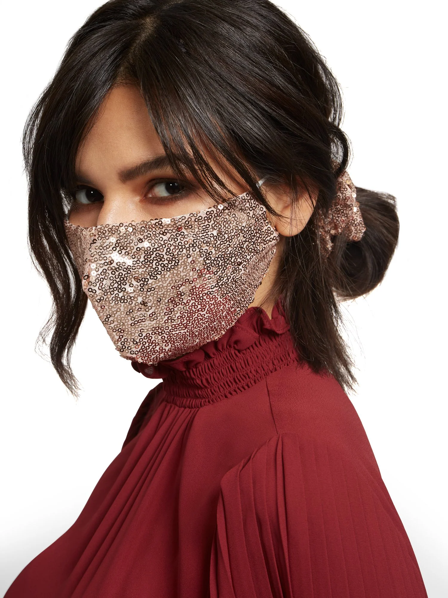 3-Piece Sequined Mask, Scrunchie & Hairband Set - Image 8