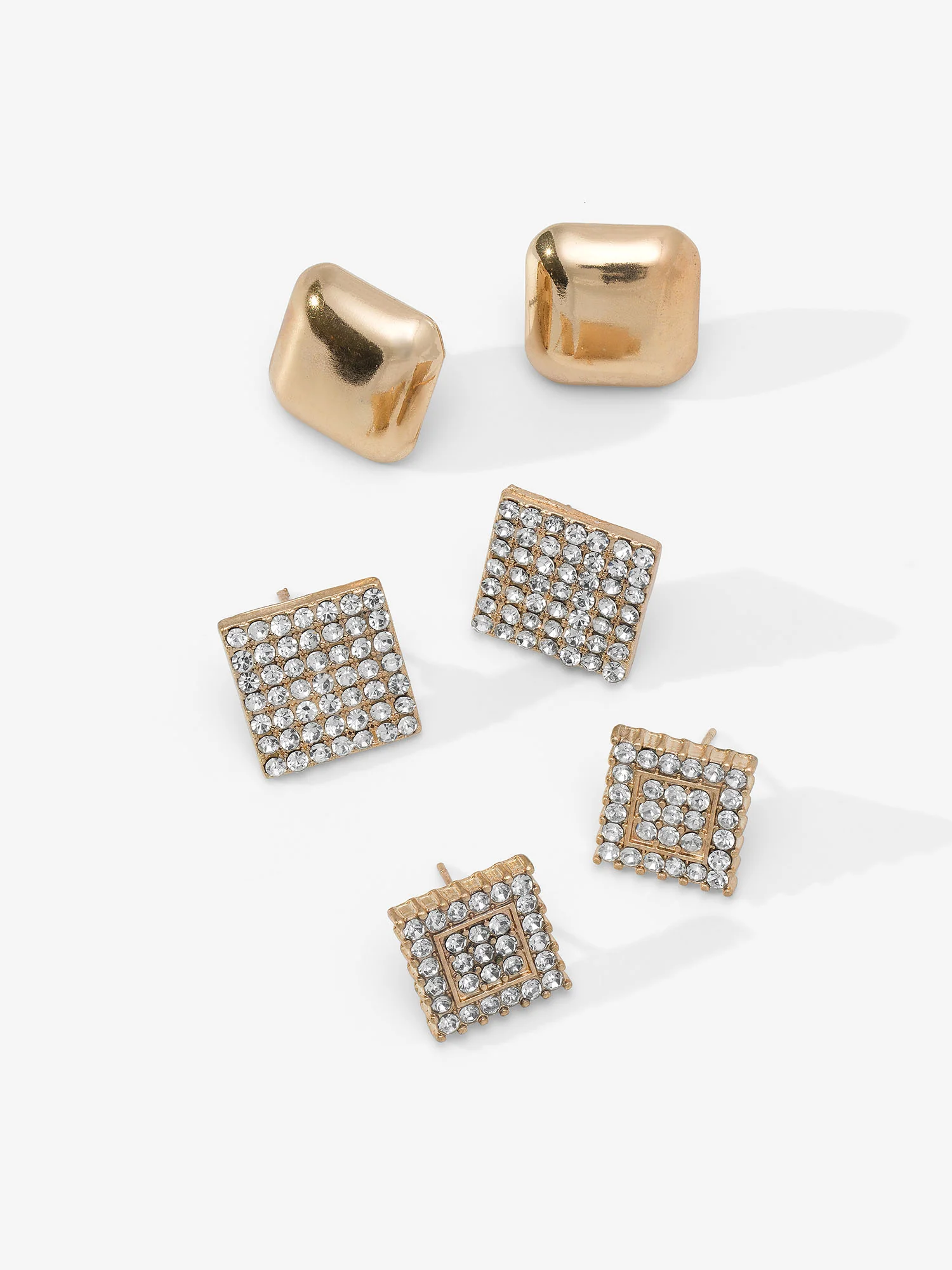 3-Piece Square Stud Earrings