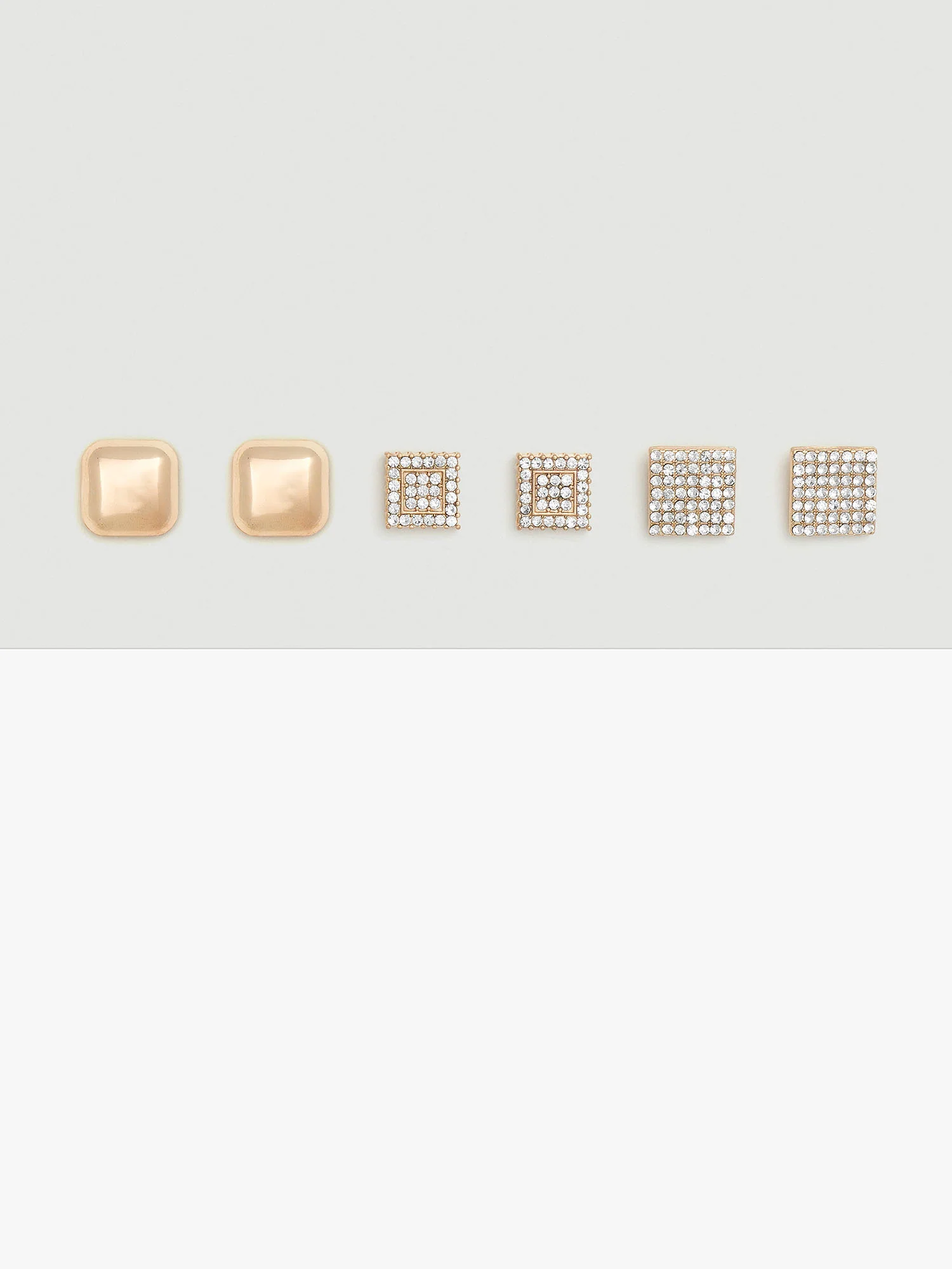 3-Piece Square Stud Earrings - Image 2