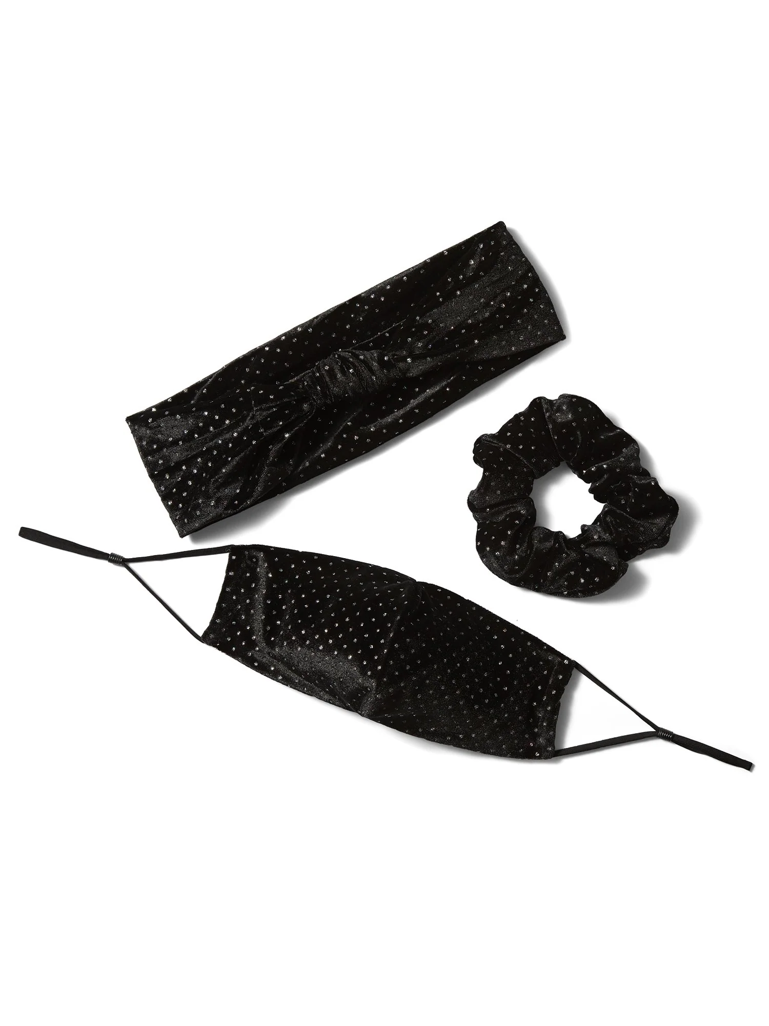 3-Piece Stud Mask, Scrunchie & Hairband Set