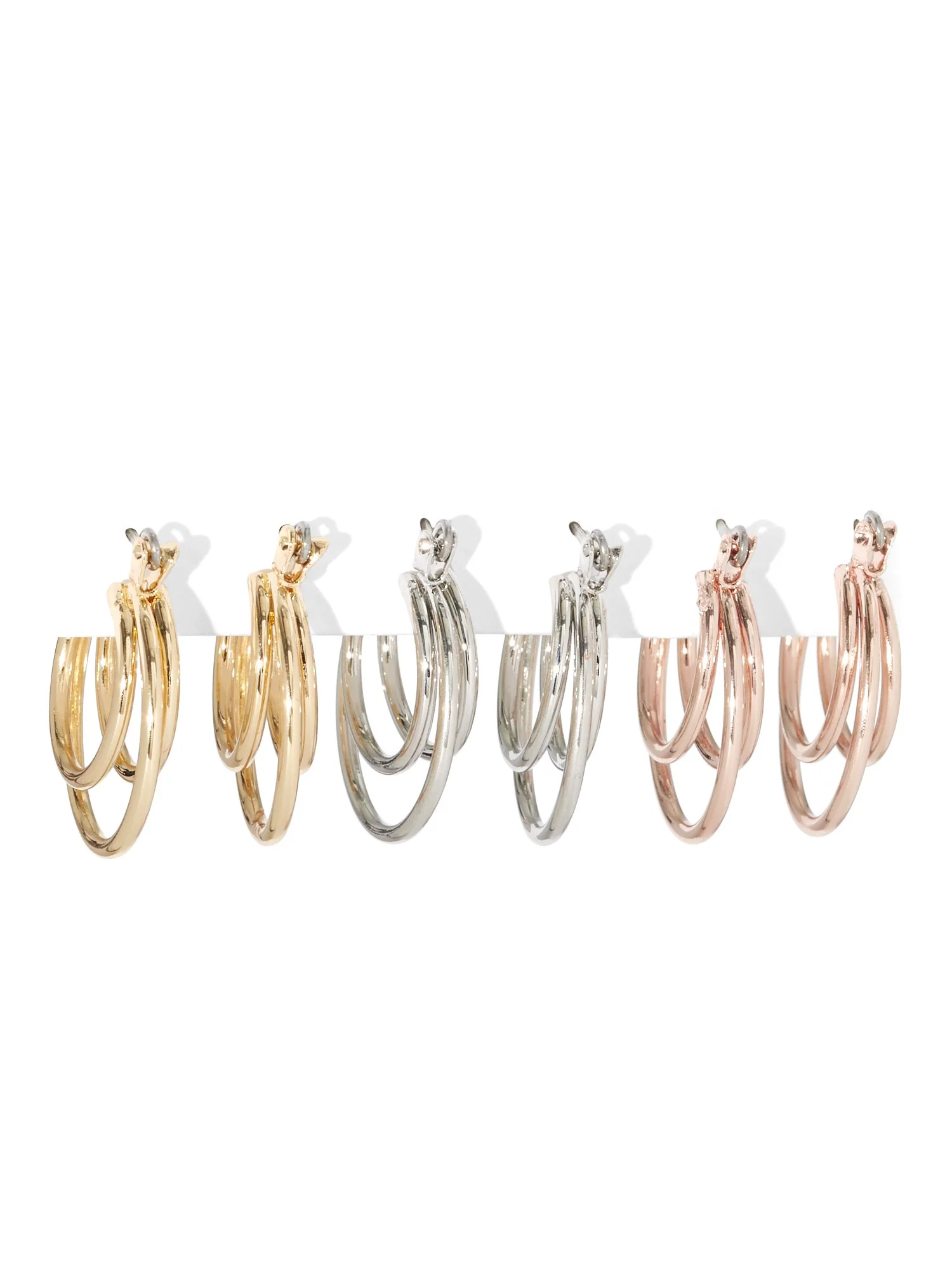 3-Piece Triple Hoop Earring Set
