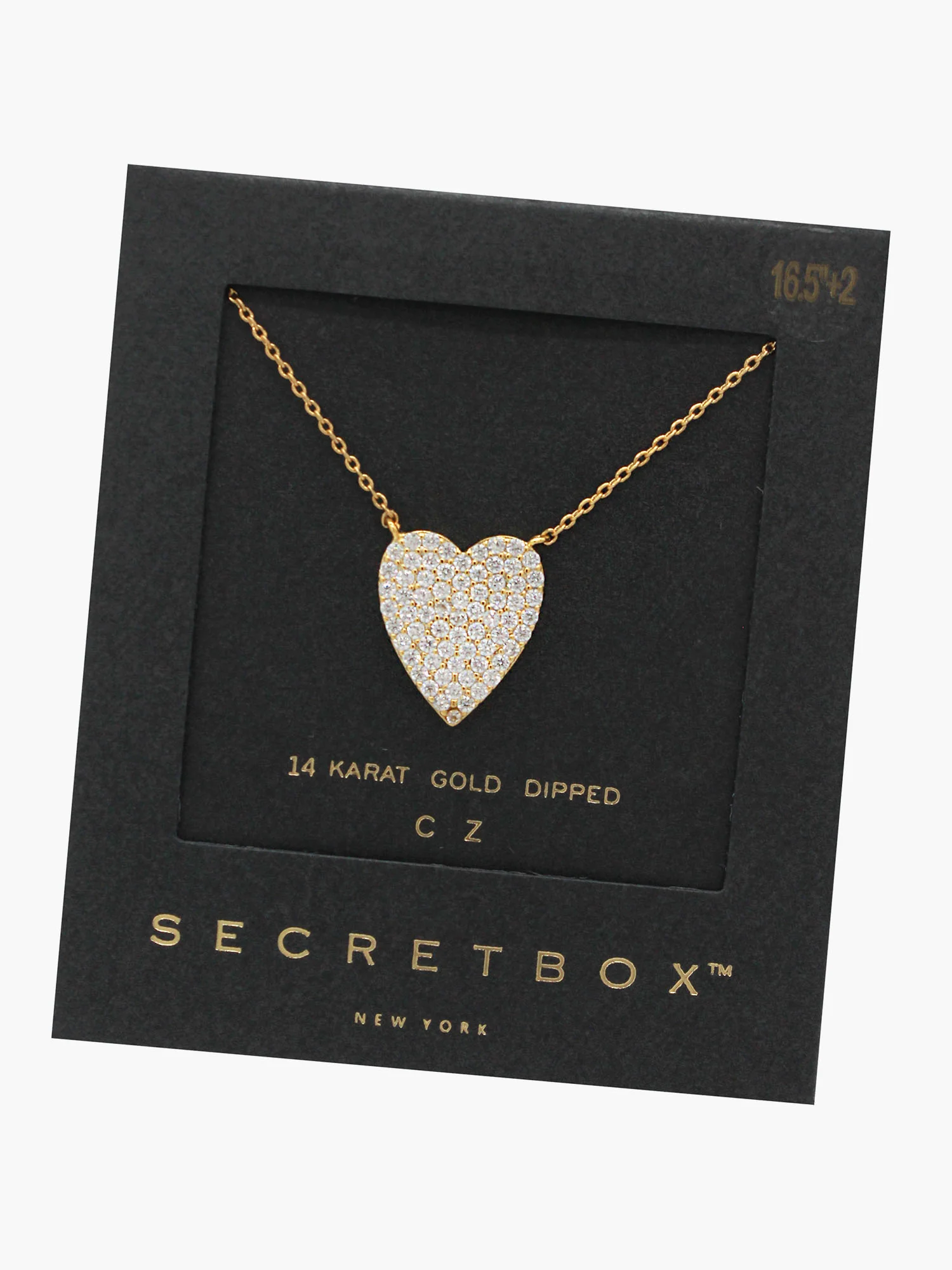 Secret Box 14K Gold Pave Heart Pendant Necklace - Brands We Love - Image 2