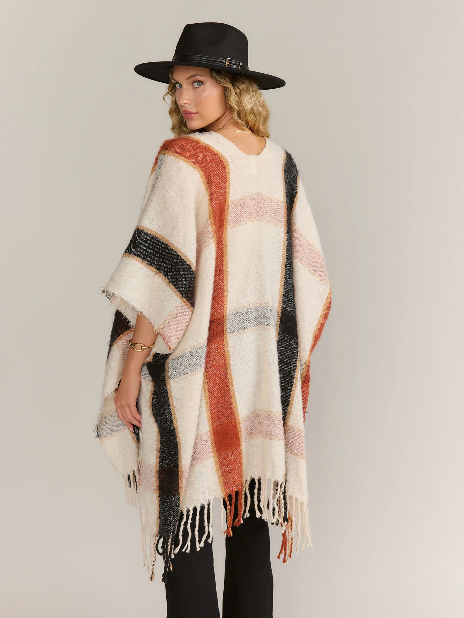 Neutral Plaid Kimono - Image 3