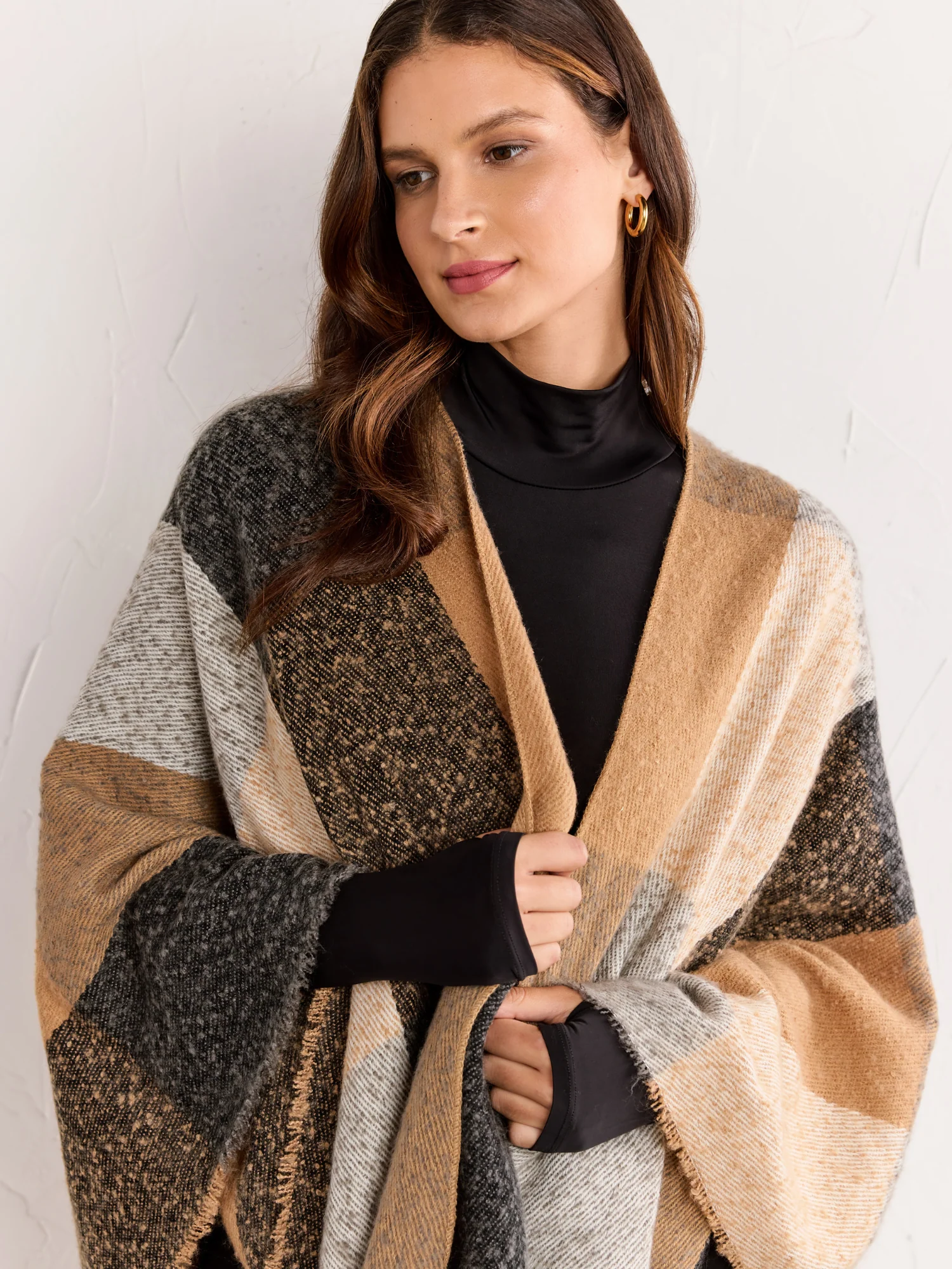 Jacob Ash Brushed Plaid Ruana - Brands We Love - Image 4