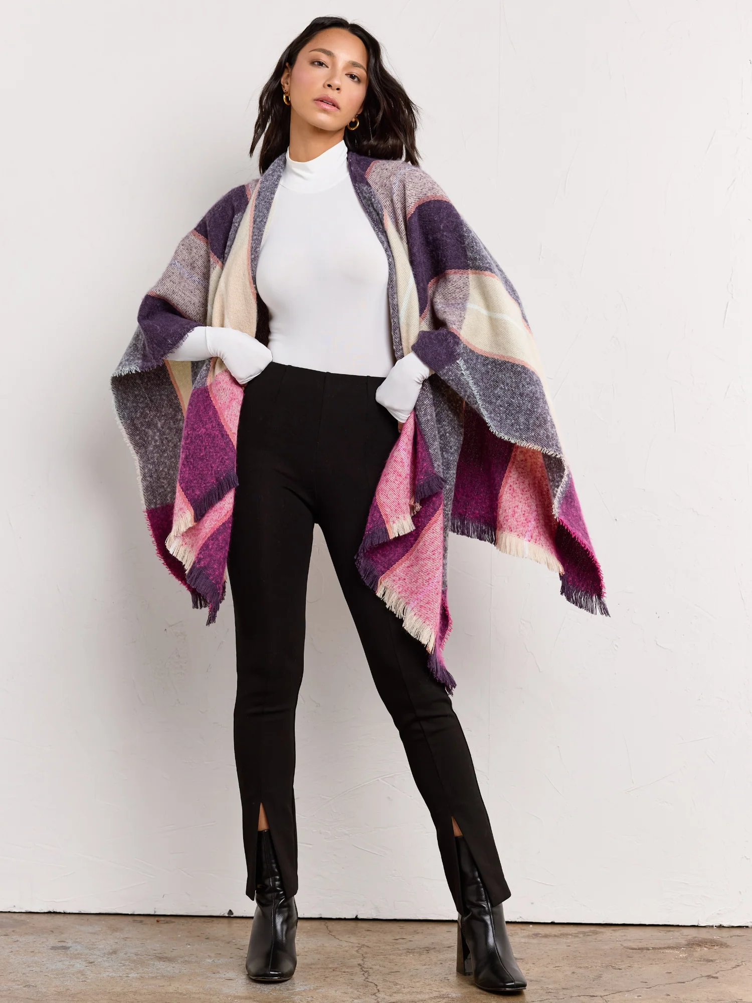 Jacob Ash Tonal Plaid Ruana - Brands We Love - Image 3