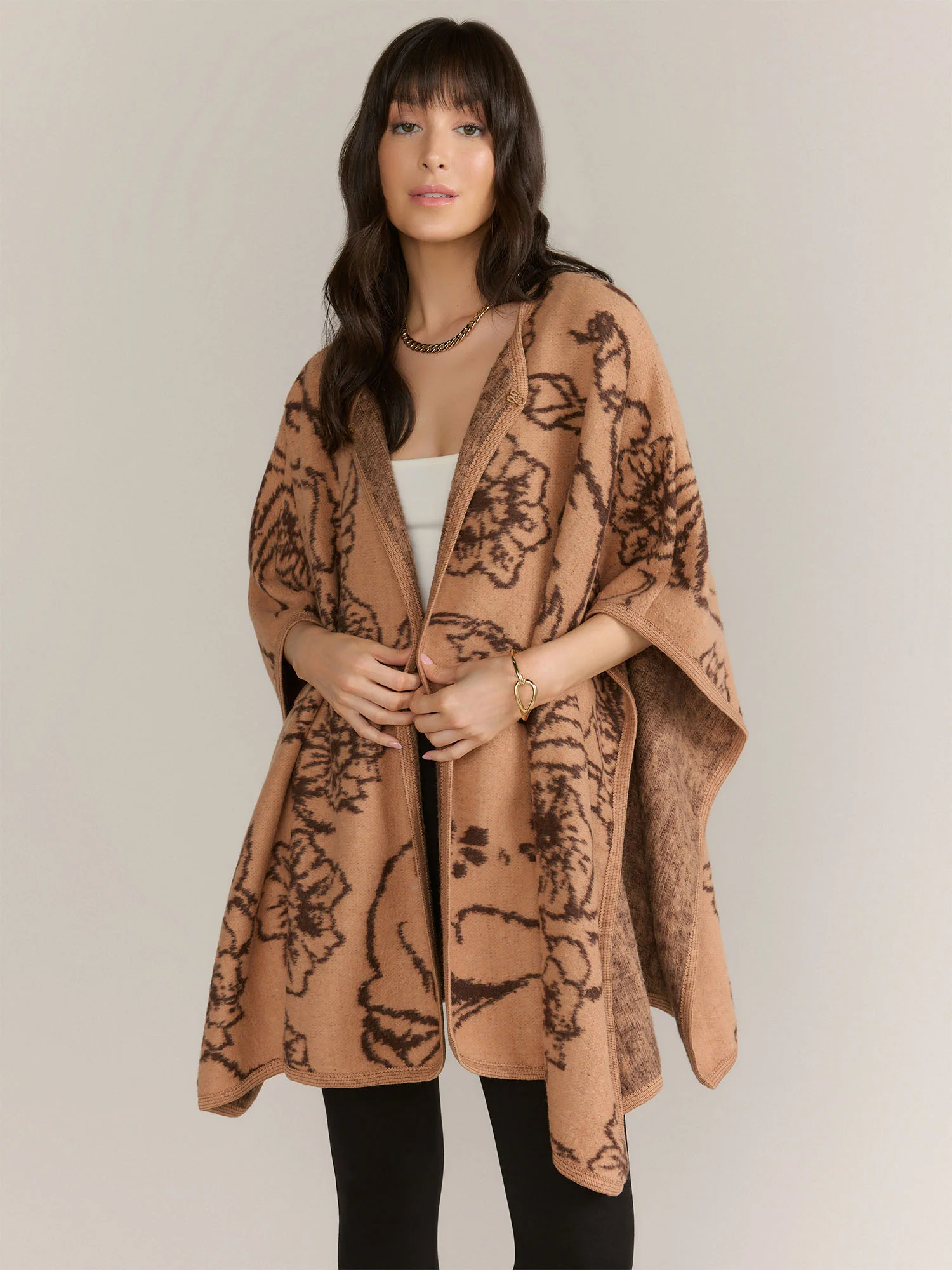 Floral Print Ruana