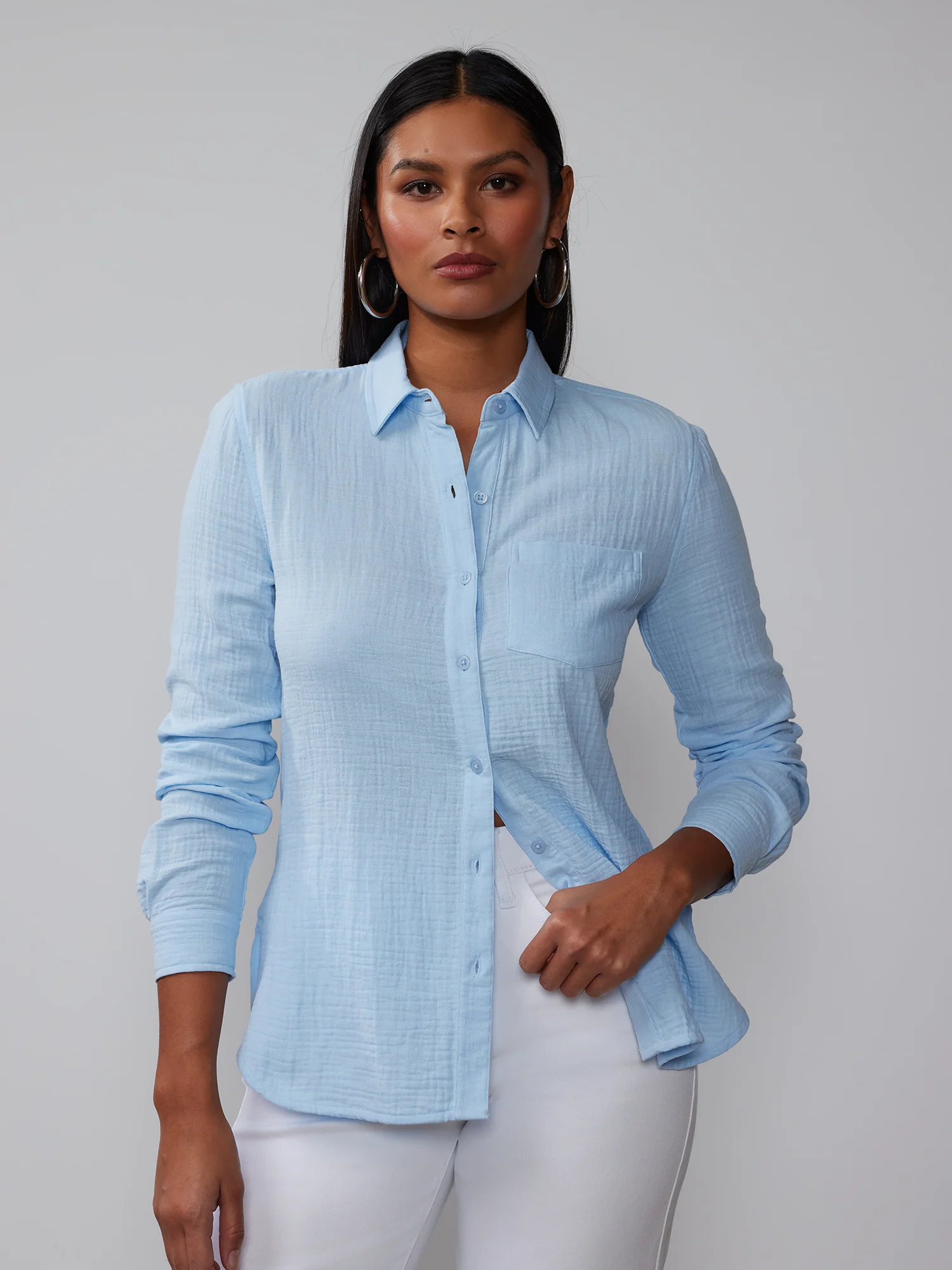 Long Sleeve Cotton Gauze Shirt - Image 6